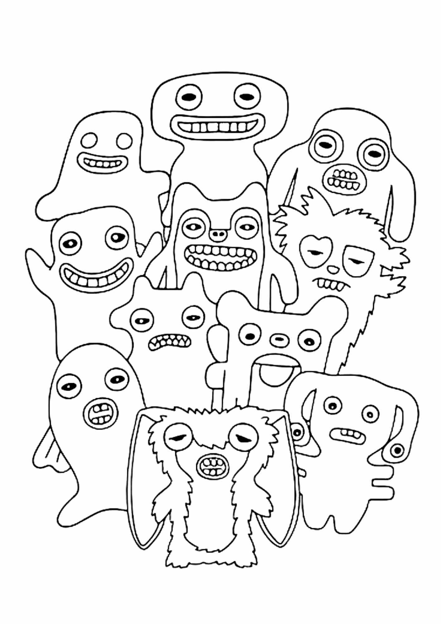 Fugglers e para colorir — desenho para imprimir