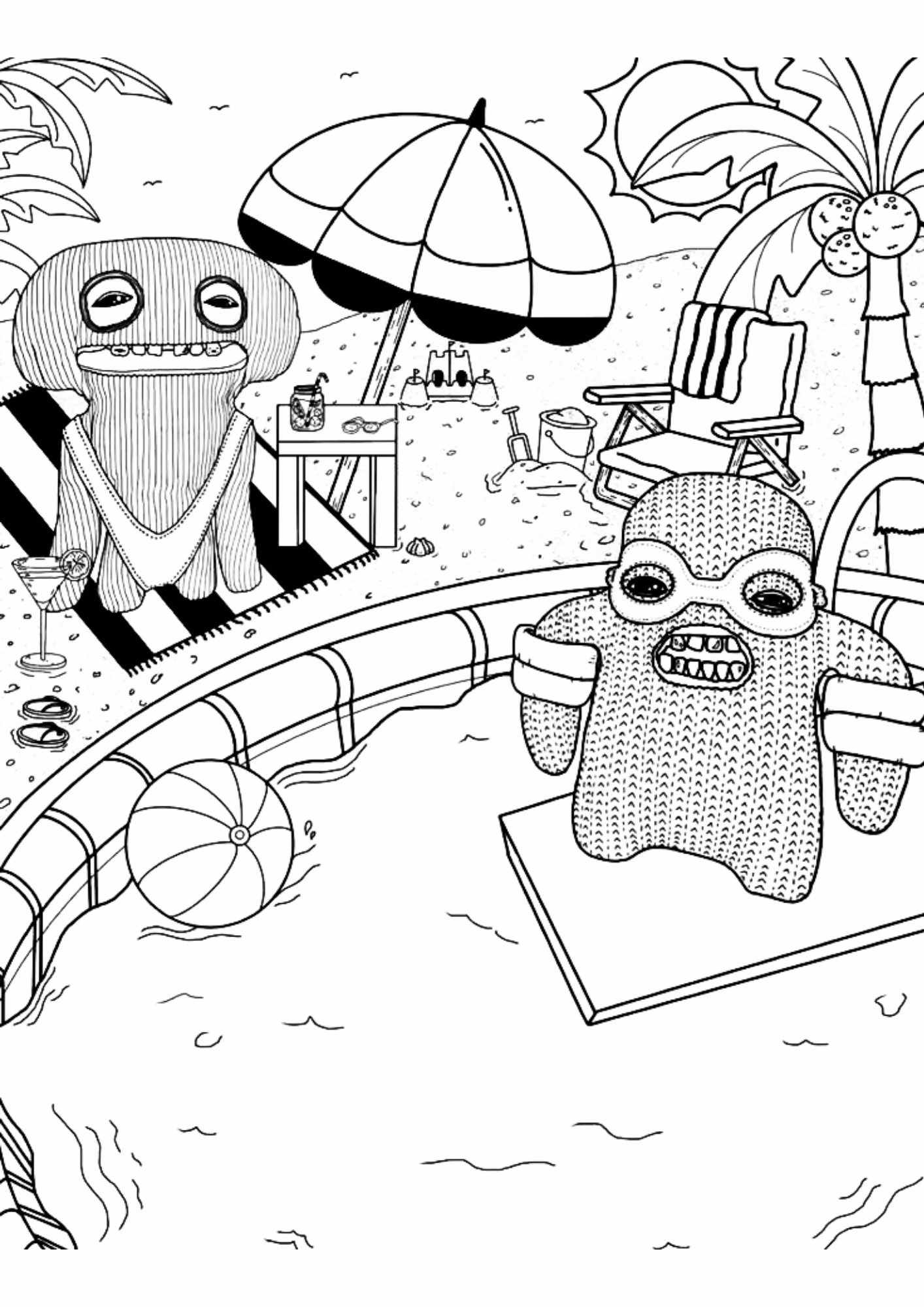 Fugglers e para colorir — desenho para imprimir