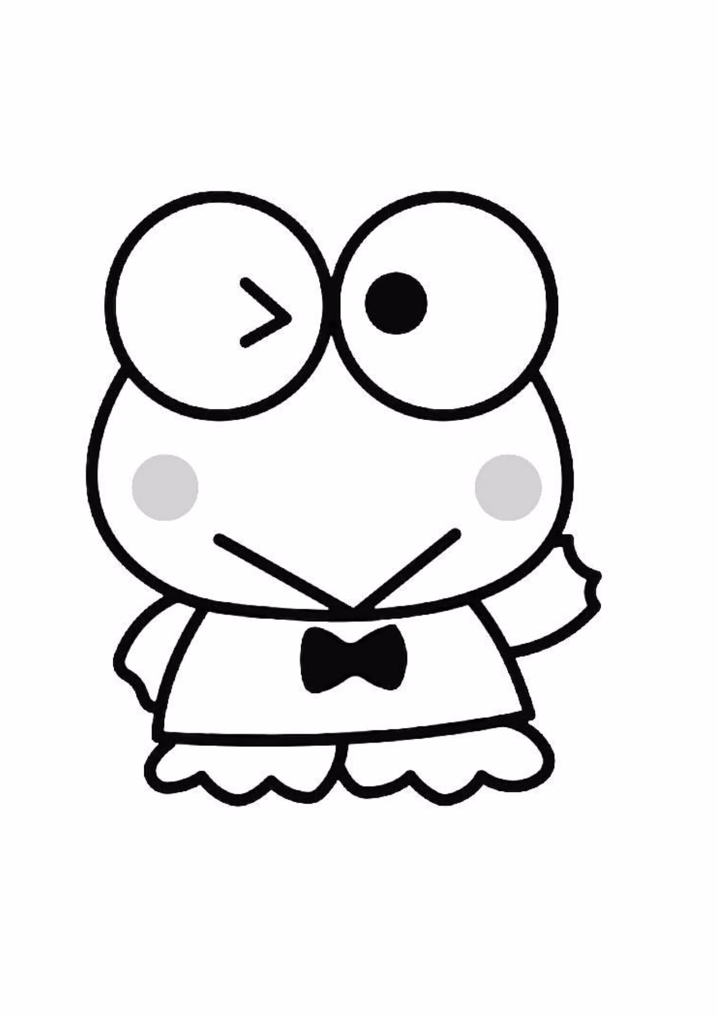 Keroppi e para colorir — desenho para imprimir