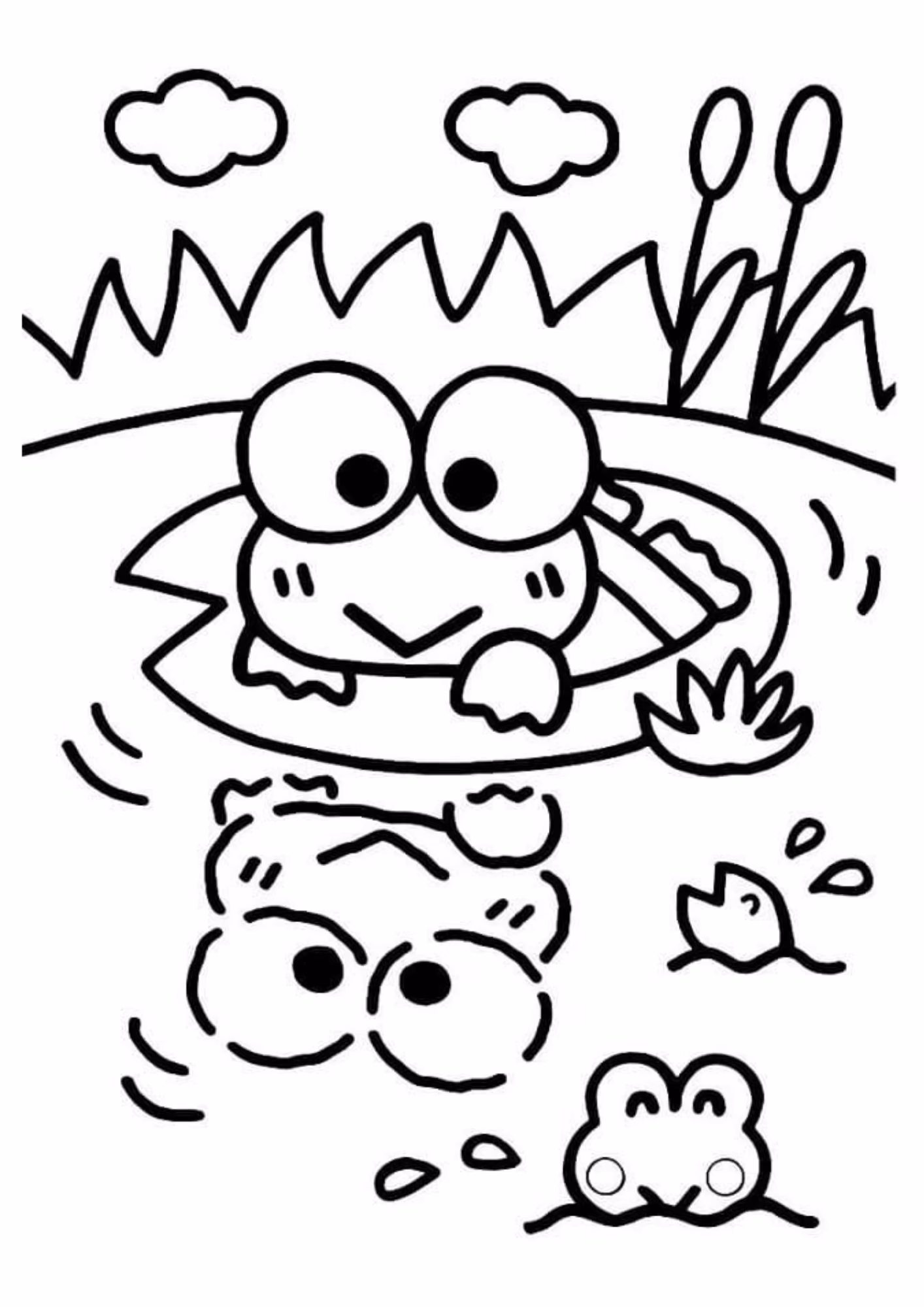 Keroppi e para colorir — desenho para imprimir