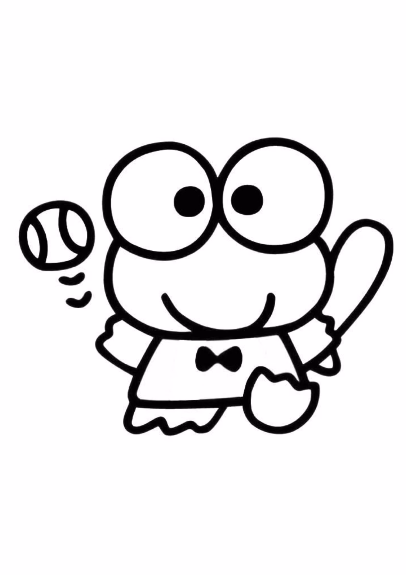 Keroppi e para colorir — desenho para imprimir