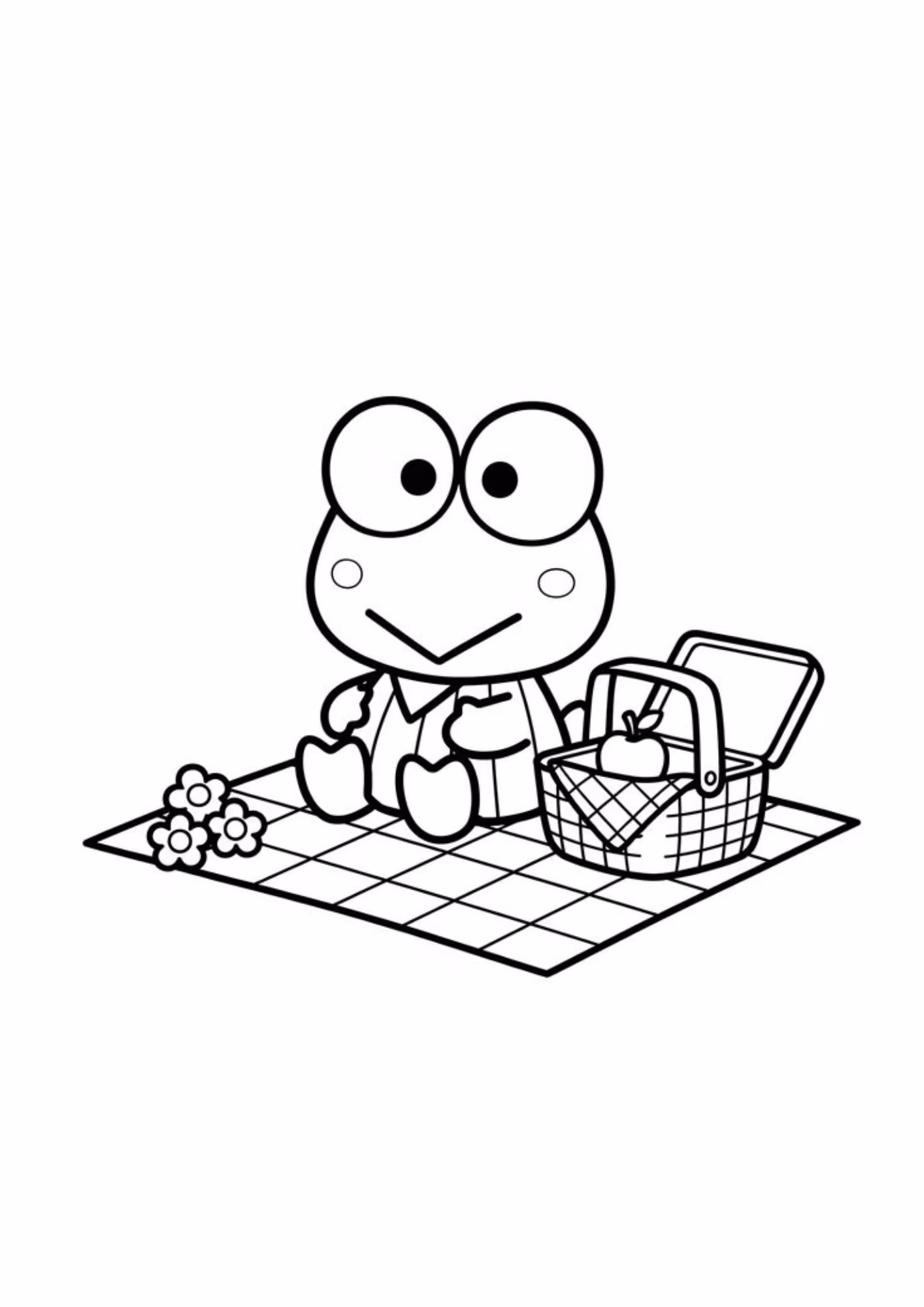 Keroppi e para colorir — desenho para imprimir