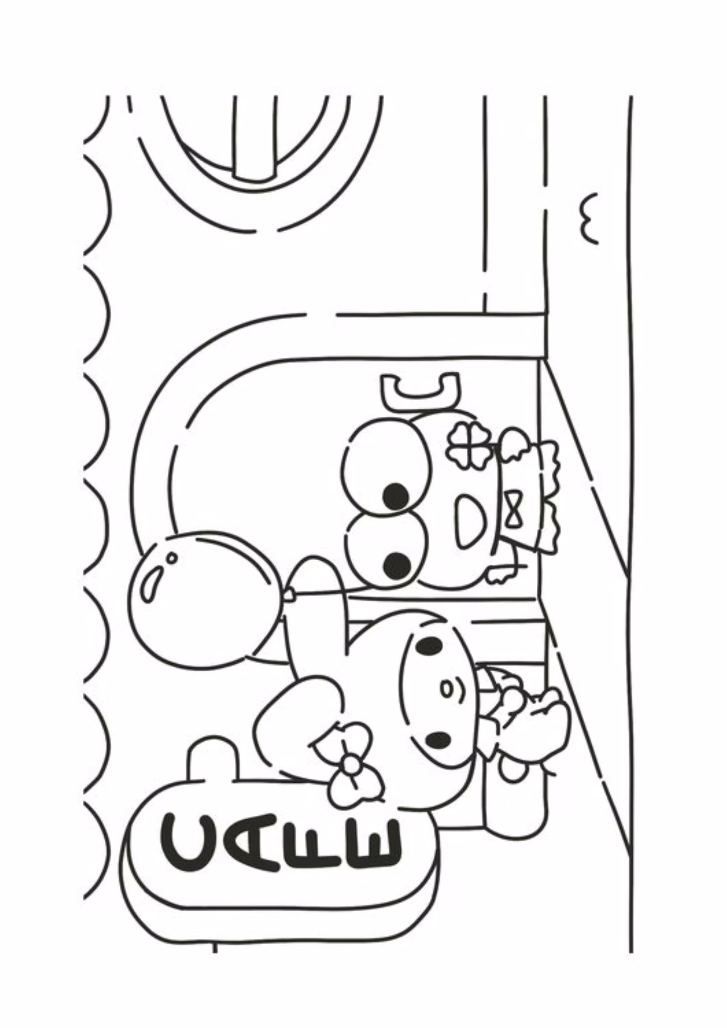 Keroppi e para colorir — desenho para imprimir