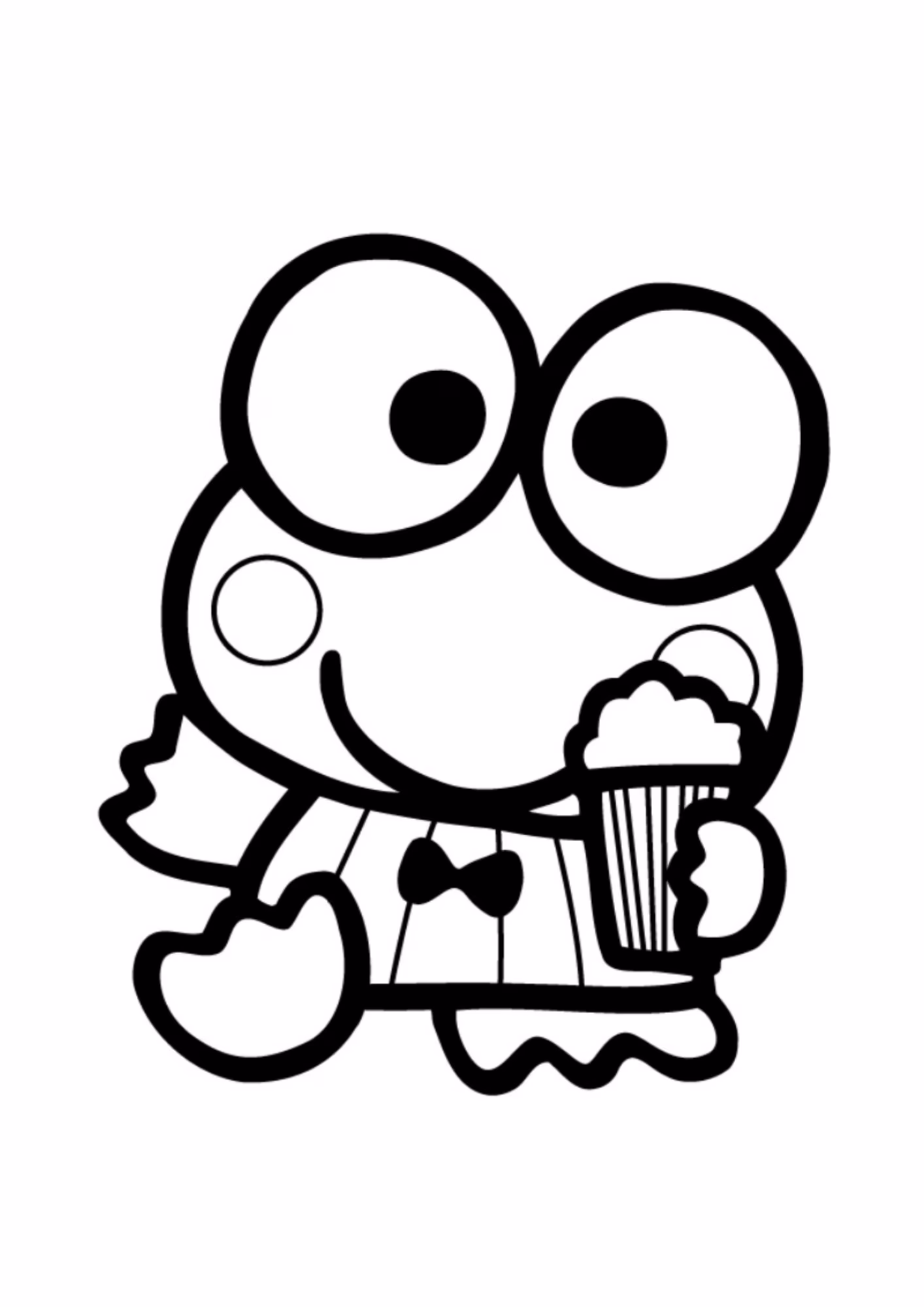 Keroppi e para colorir — desenho para imprimir