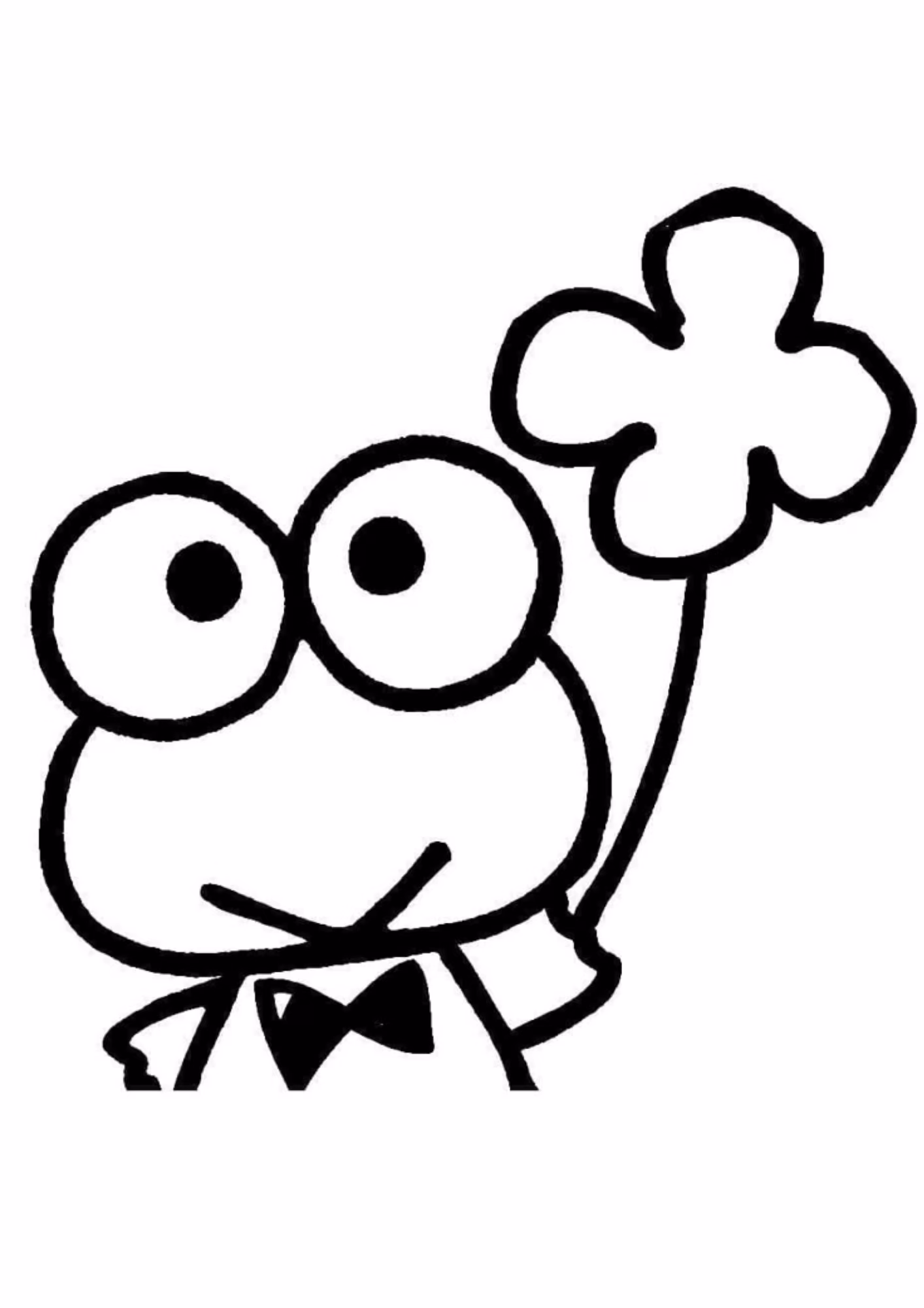 Keroppi e para colorir — desenho para imprimir
