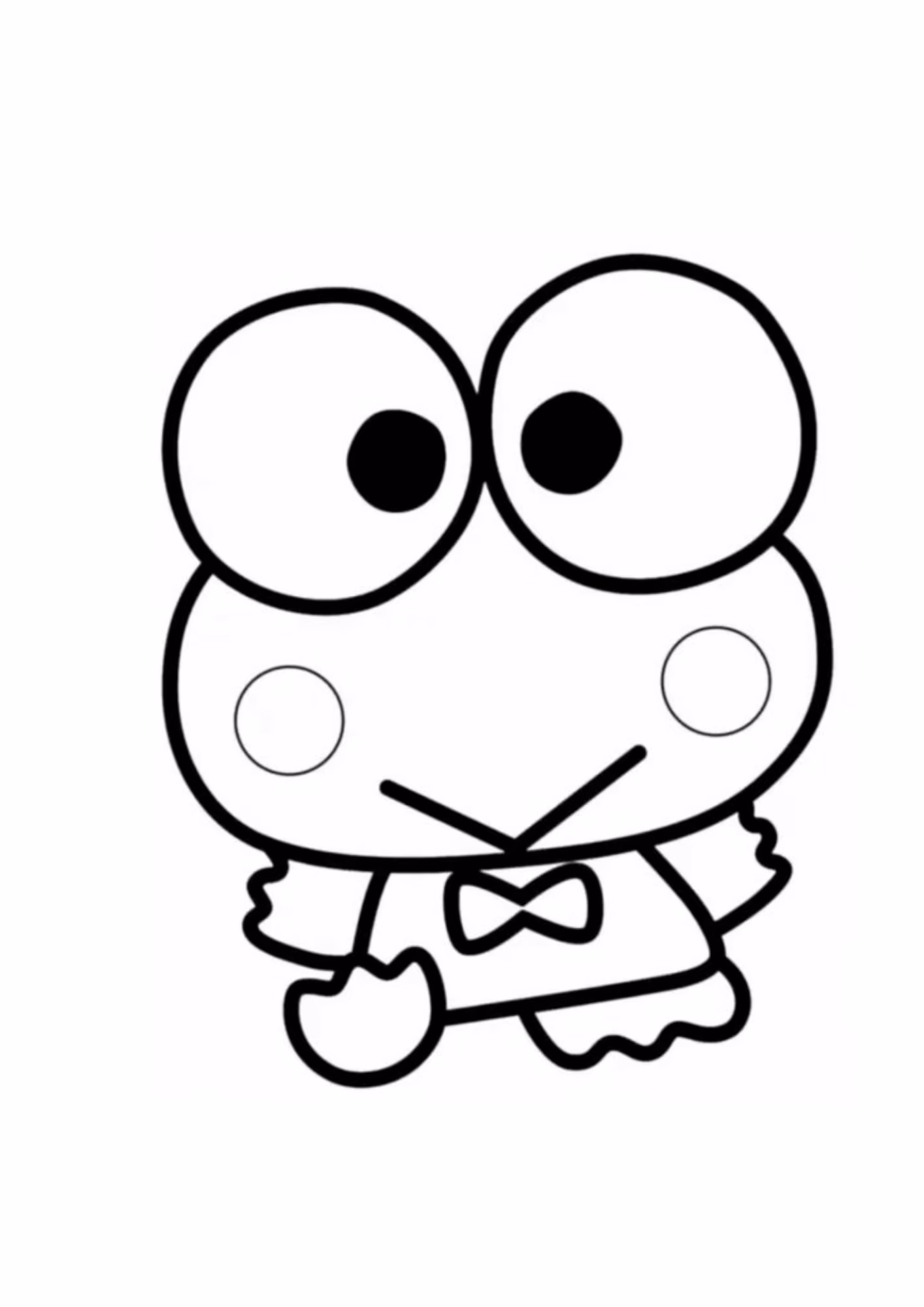 Keroppi e para colorir — desenho para imprimir