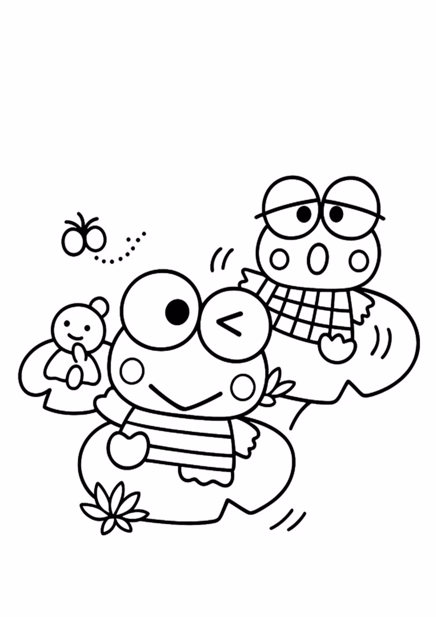 Keroppi e para colorir — desenho para imprimir