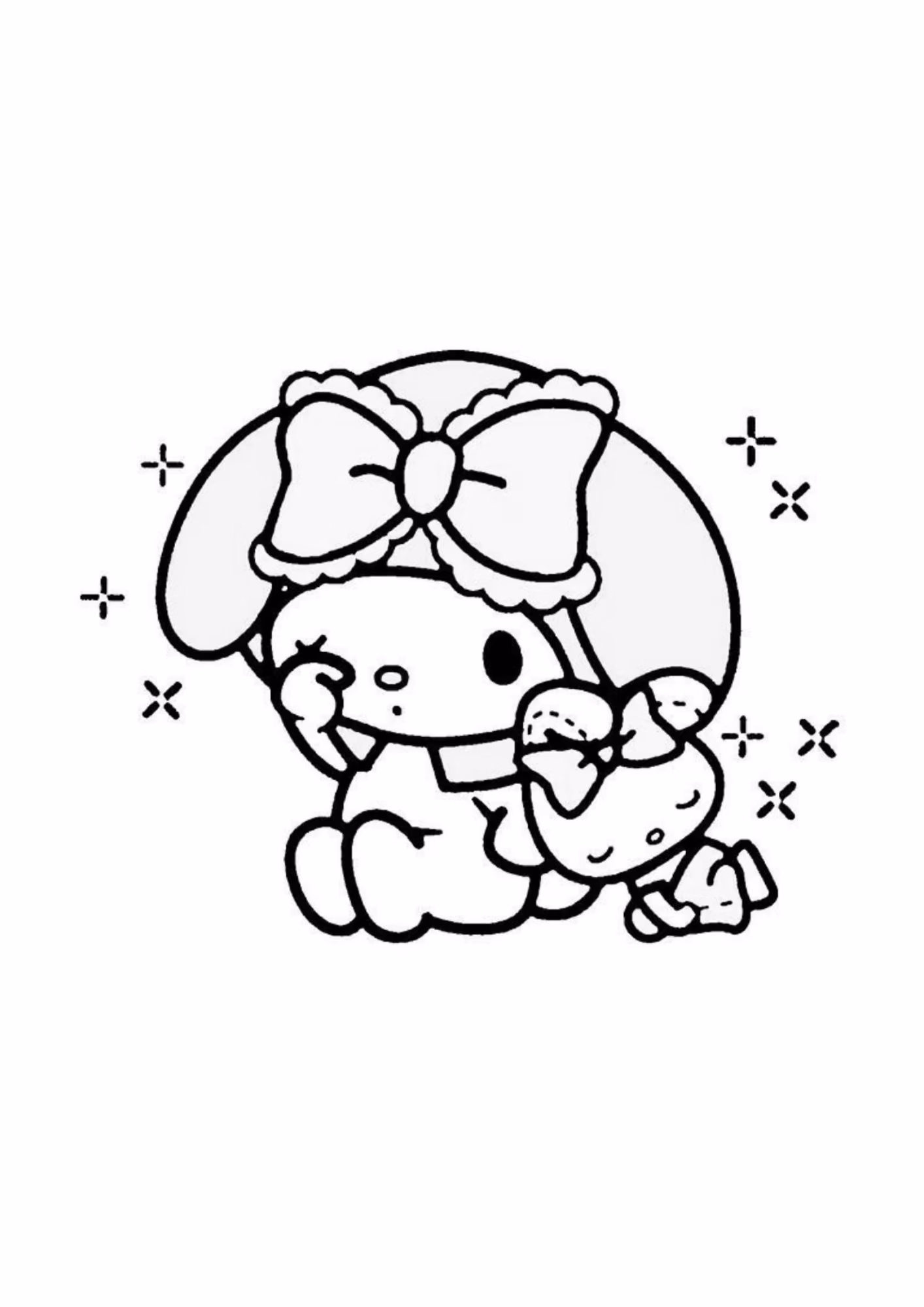 My melody e para colorir — desenho para imprimir
