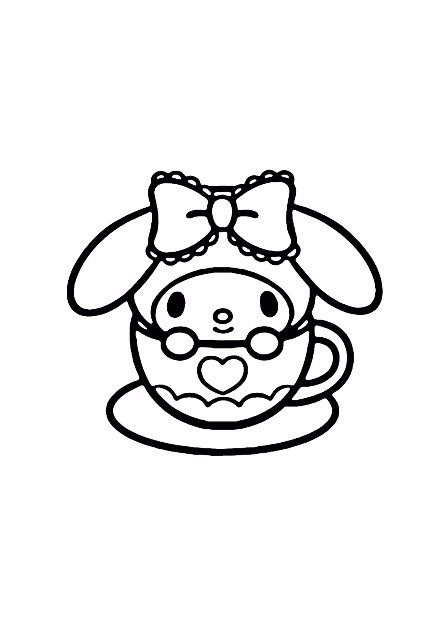 My melody e para colorir — desenho para imprimir