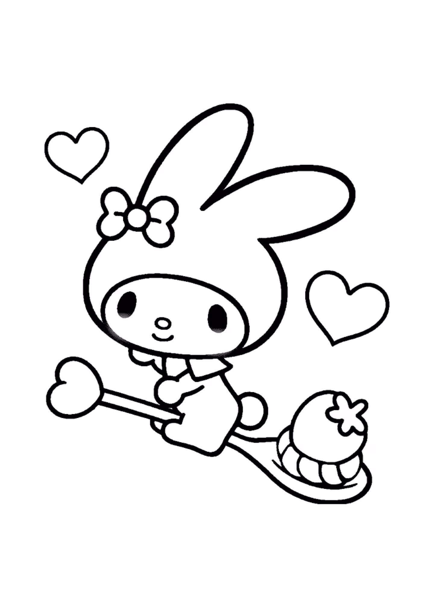 My melody e para colorir — desenho para imprimir