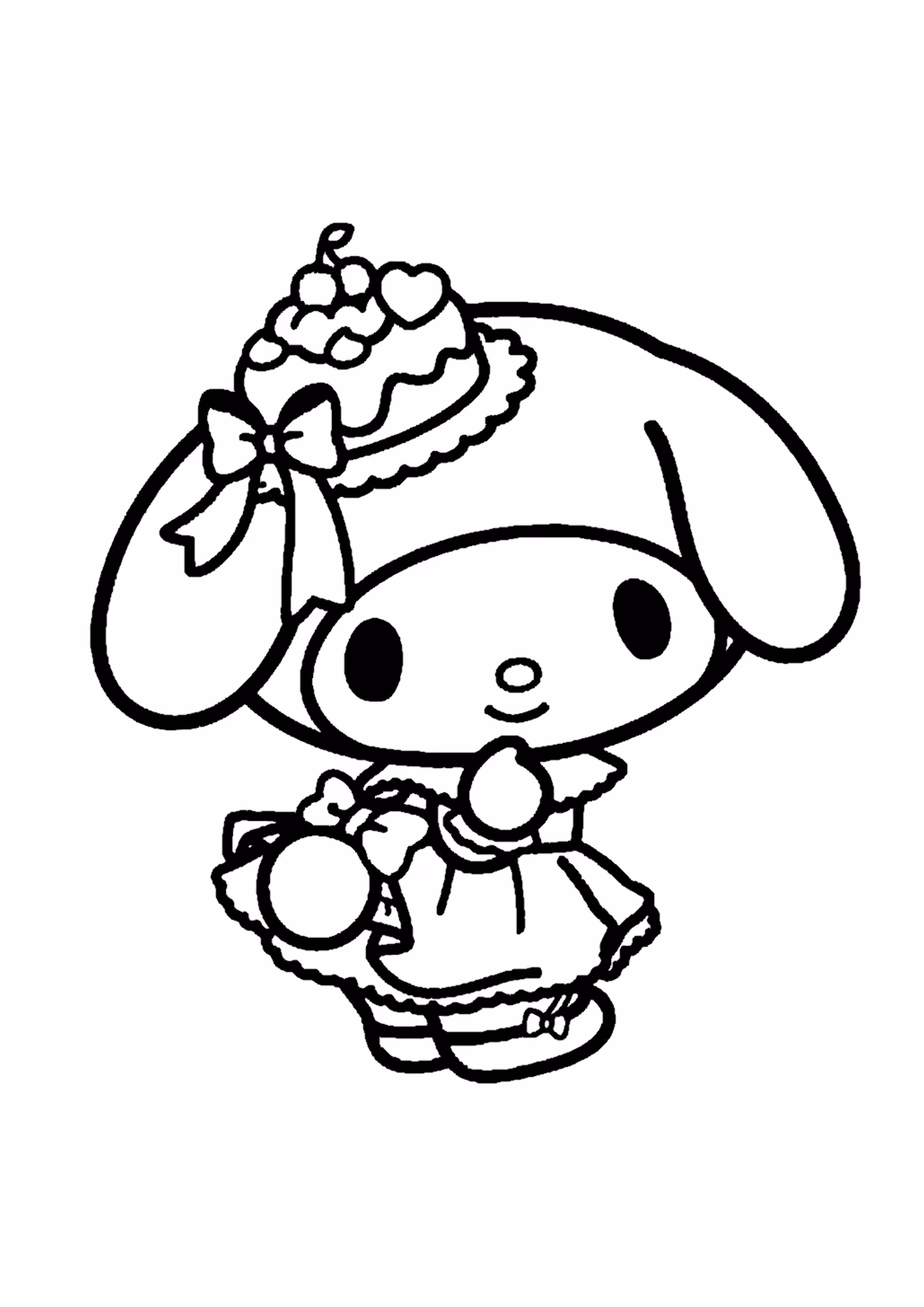 My melody e para colorir — desenho para imprimir