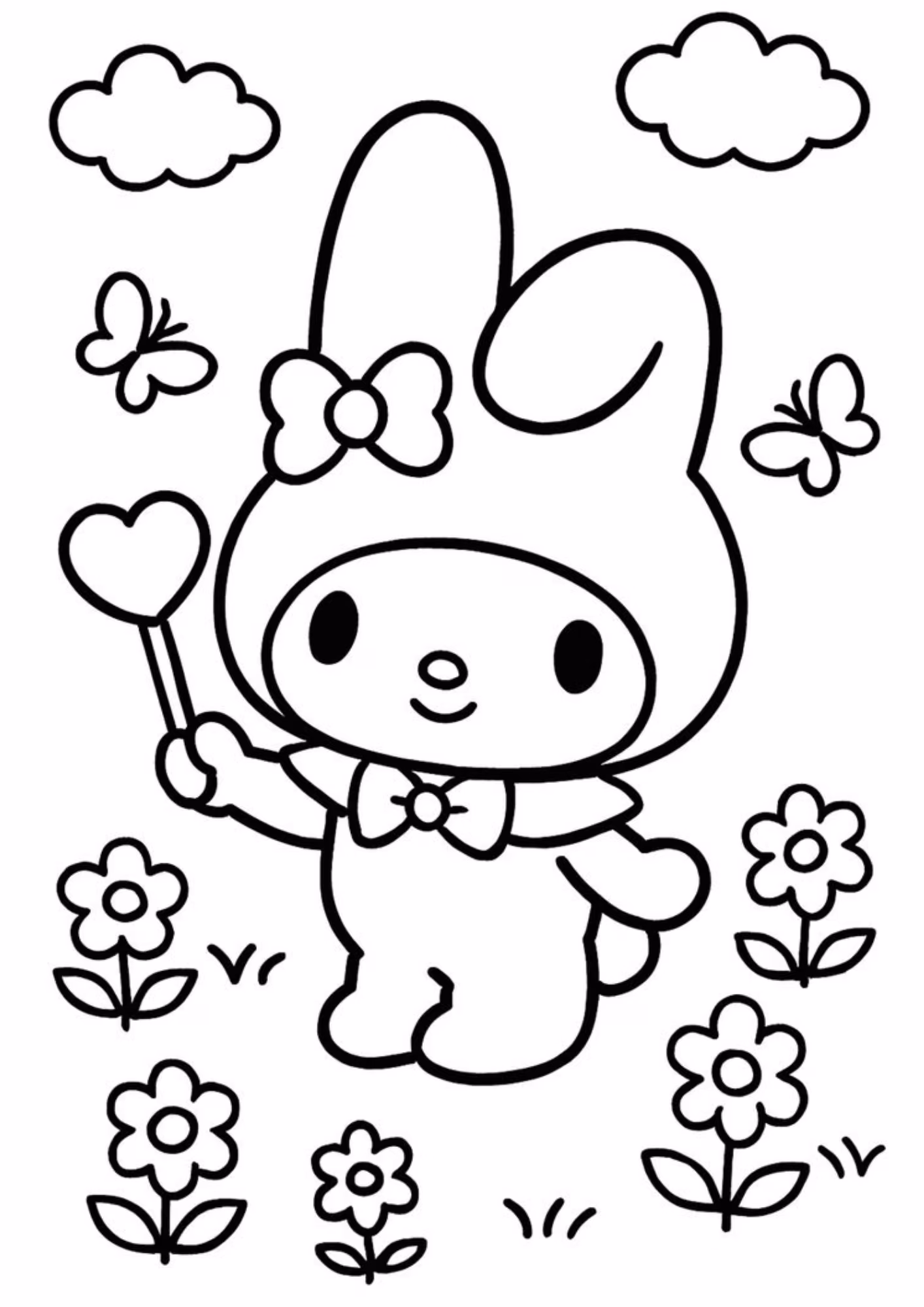 My melody e para colorir — desenho para imprimir