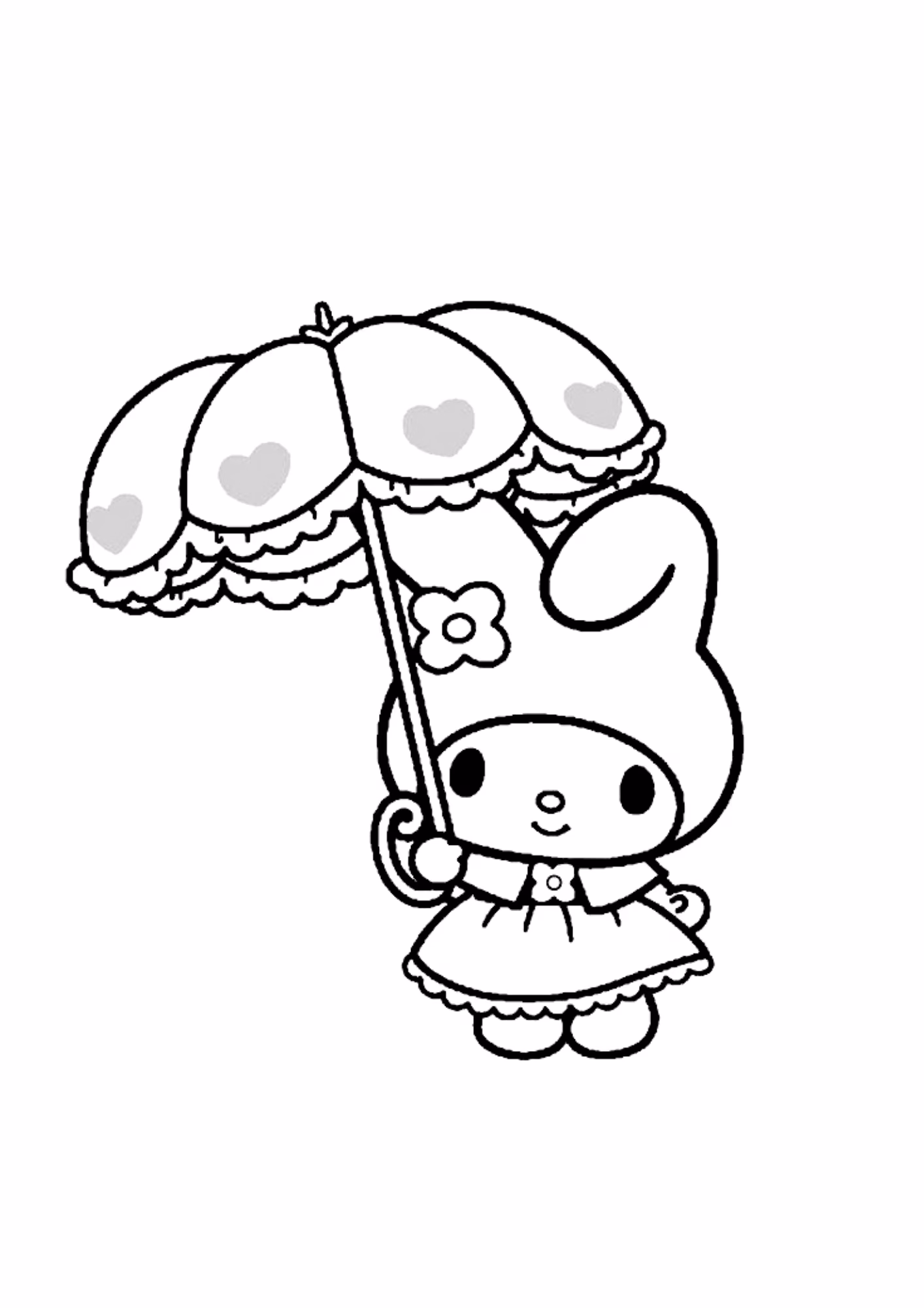 My melody e para colorir — desenho para imprimir