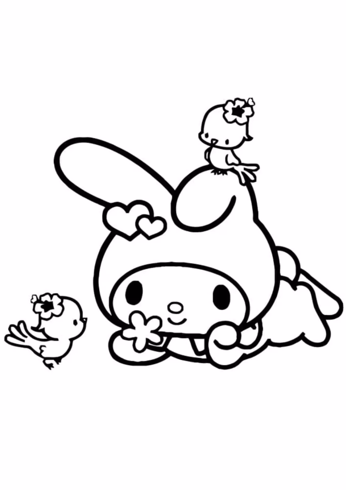 My melody e para colorir — desenho para imprimir