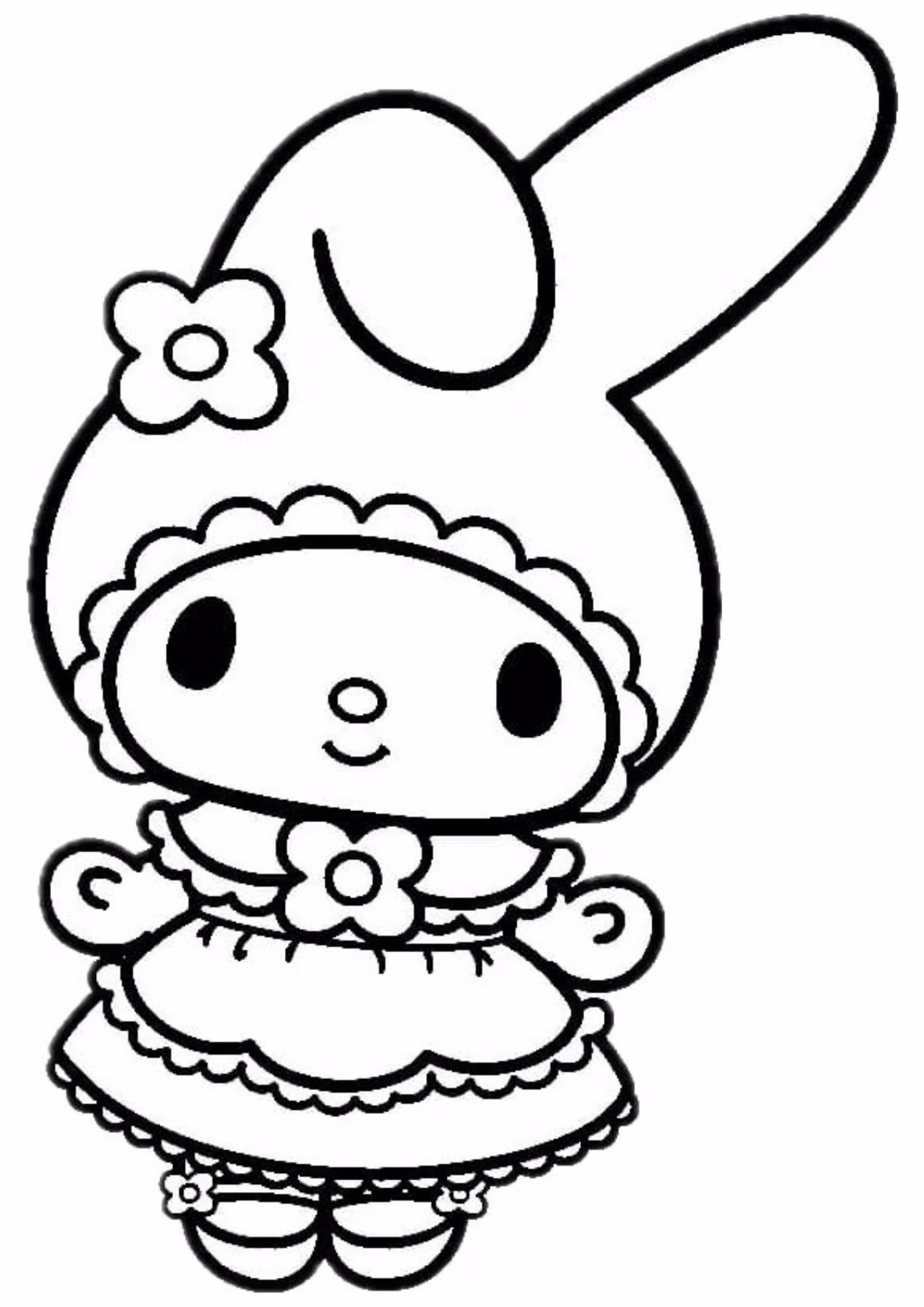 My melody e para colorir — desenho para imprimir