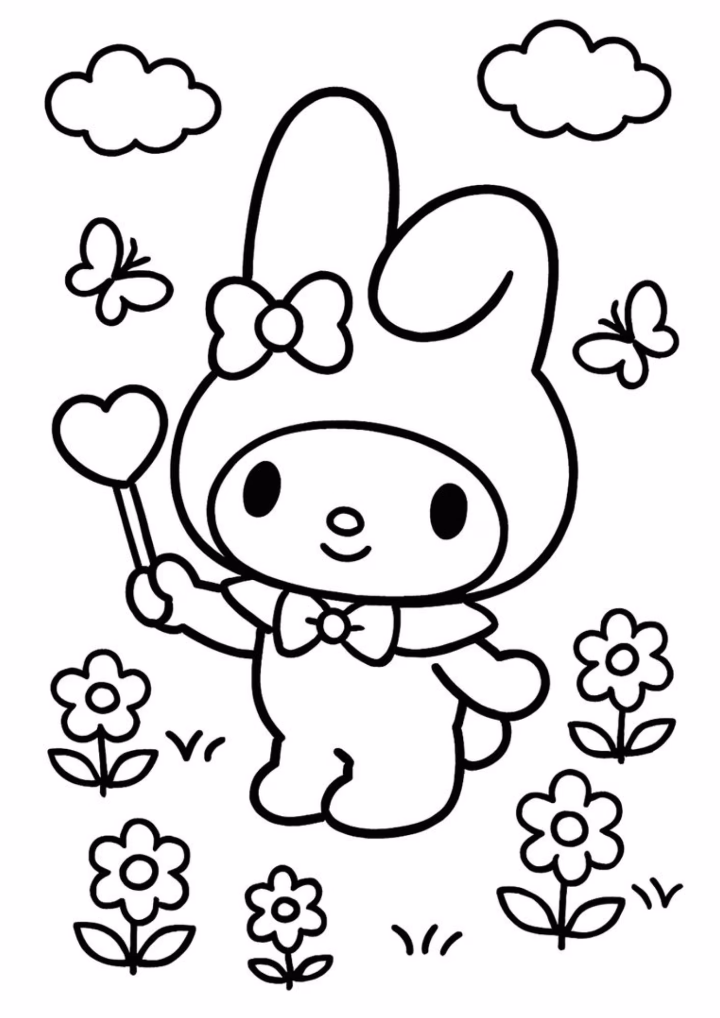 My melody e para colorir — desenho para imprimir