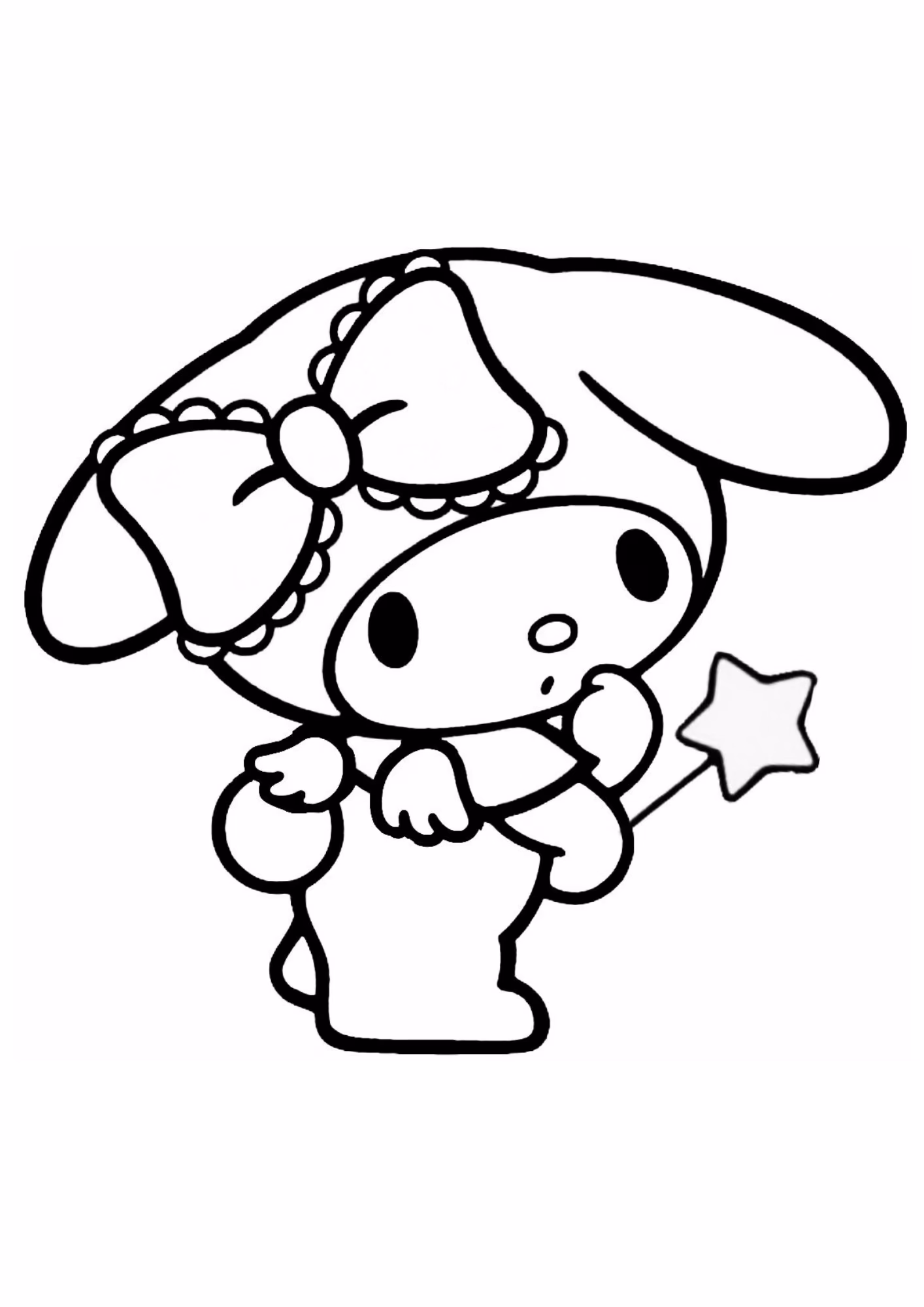 My melody e para colorir — desenho para imprimir