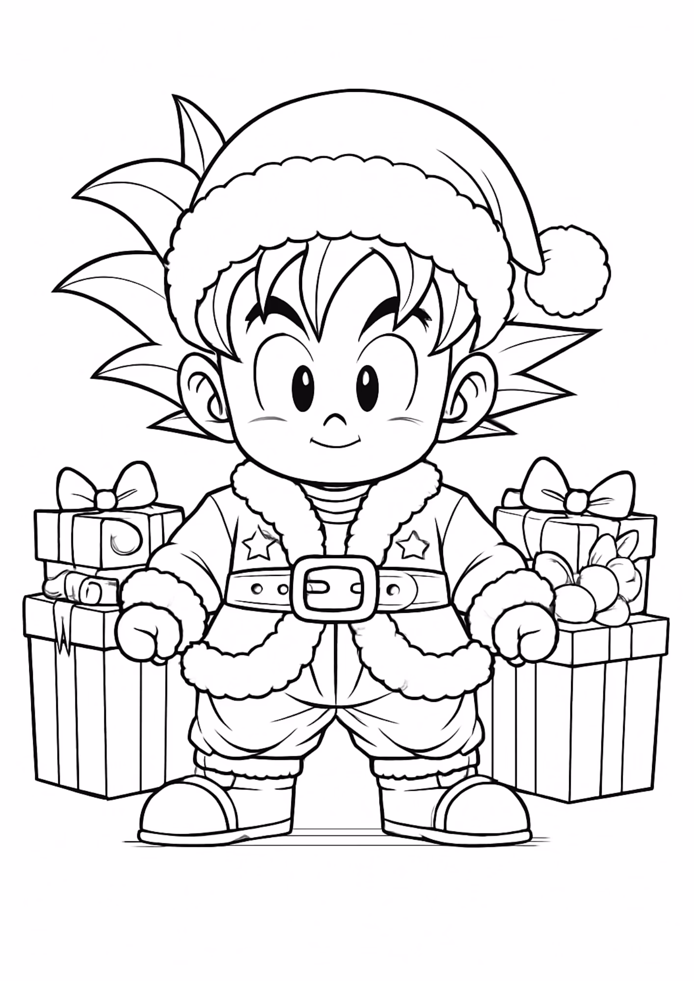 Papai noel e para colorir — desenho para imprimir