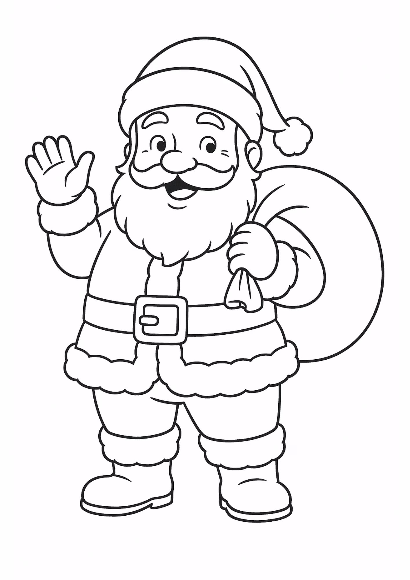 Papai noel e para colorir — desenho para imprimir