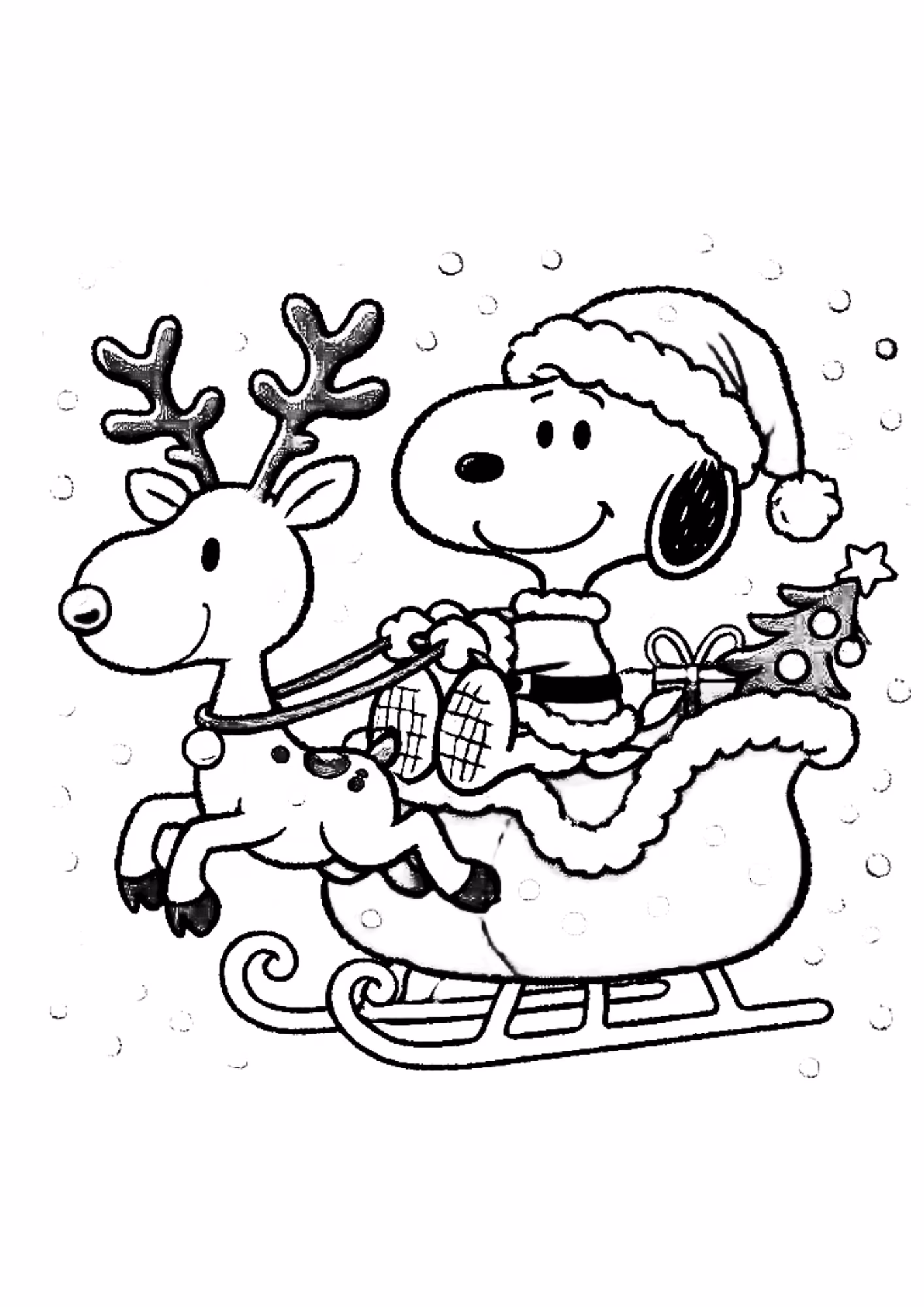 Papai noel e para colorir — desenho para imprimir