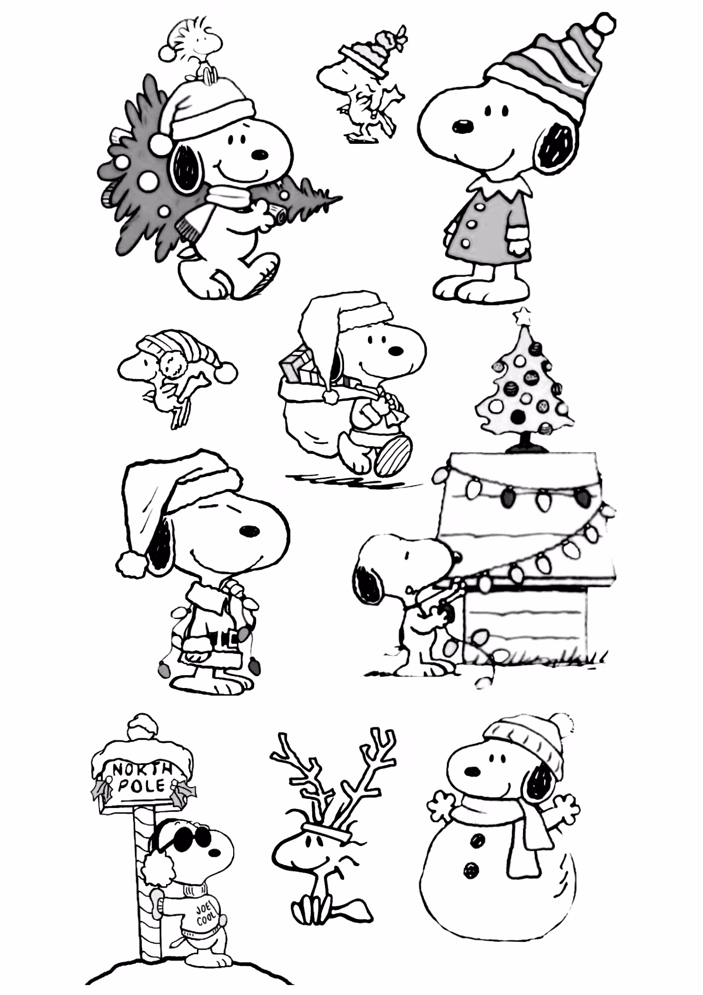 Papai noel e para colorir — desenho para imprimir