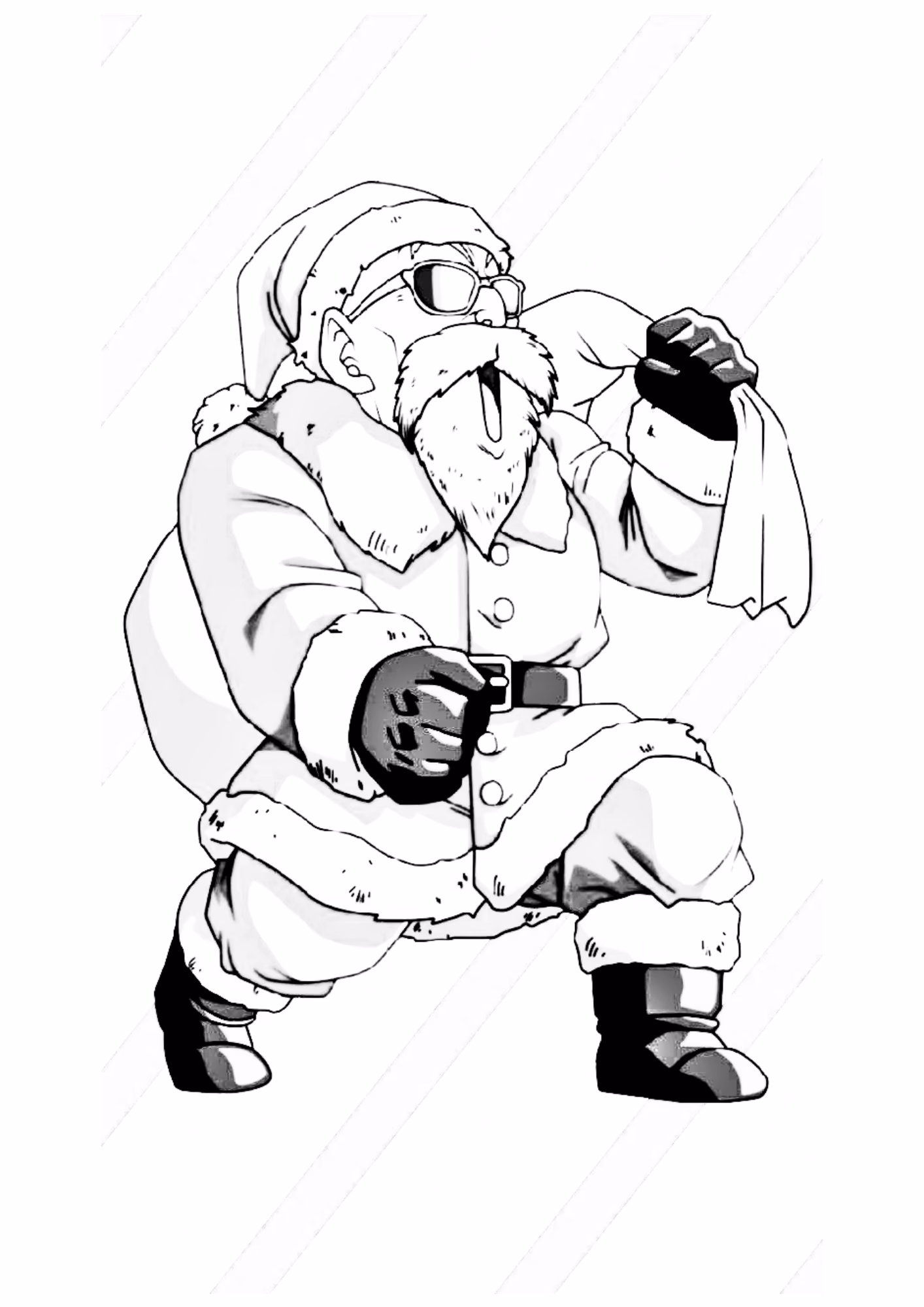 Papai noel e para colorir — desenho para imprimir