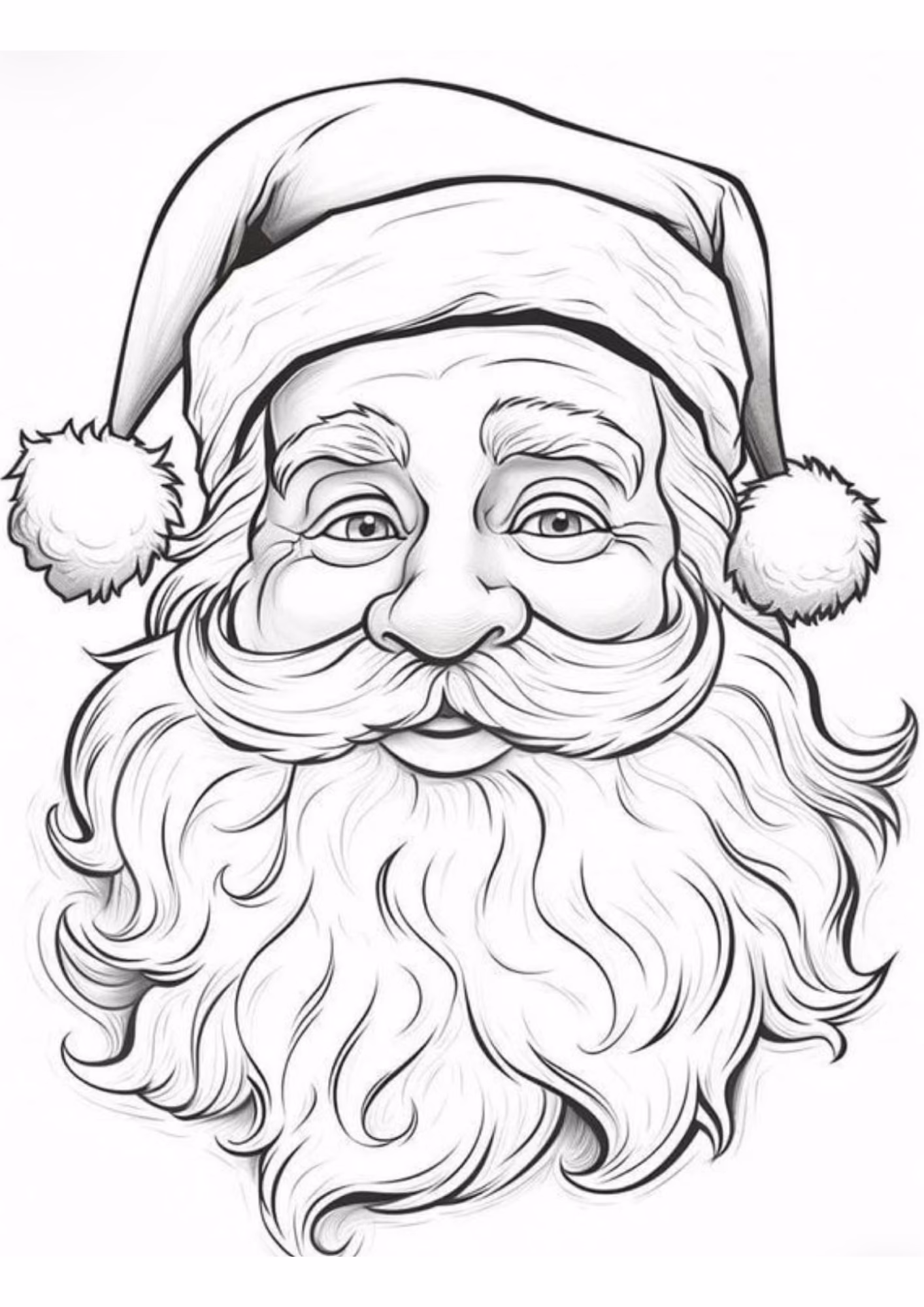 Papai noel e para colorir — desenho para imprimir