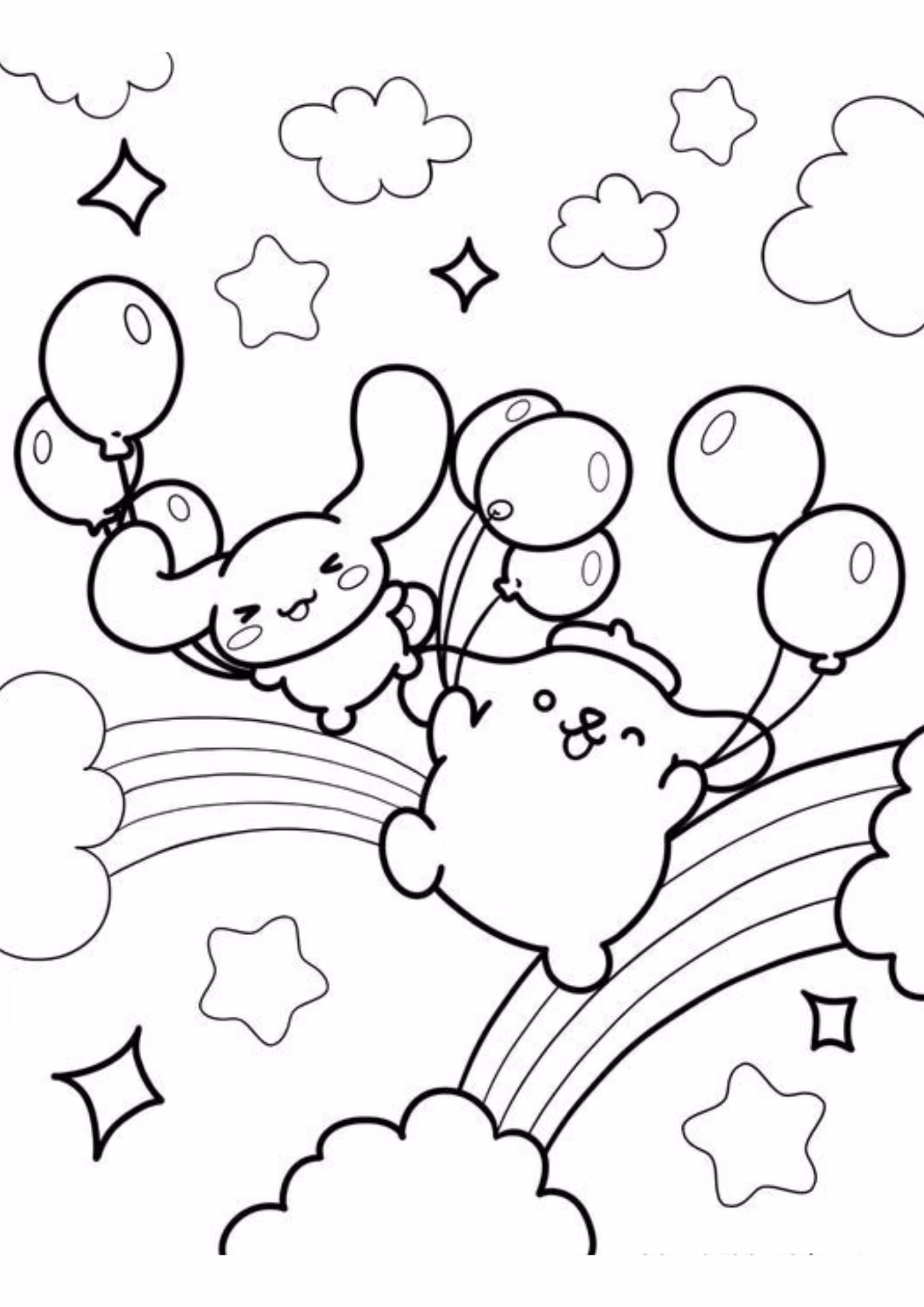 Pompompurin e para colorir — desenho para imprimir