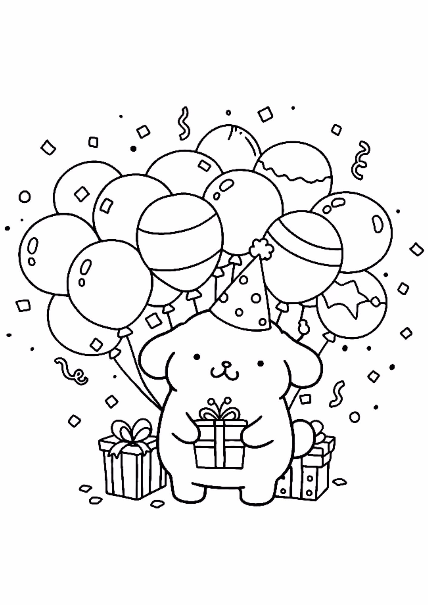 Pompompurin e para colorir — desenho para imprimir