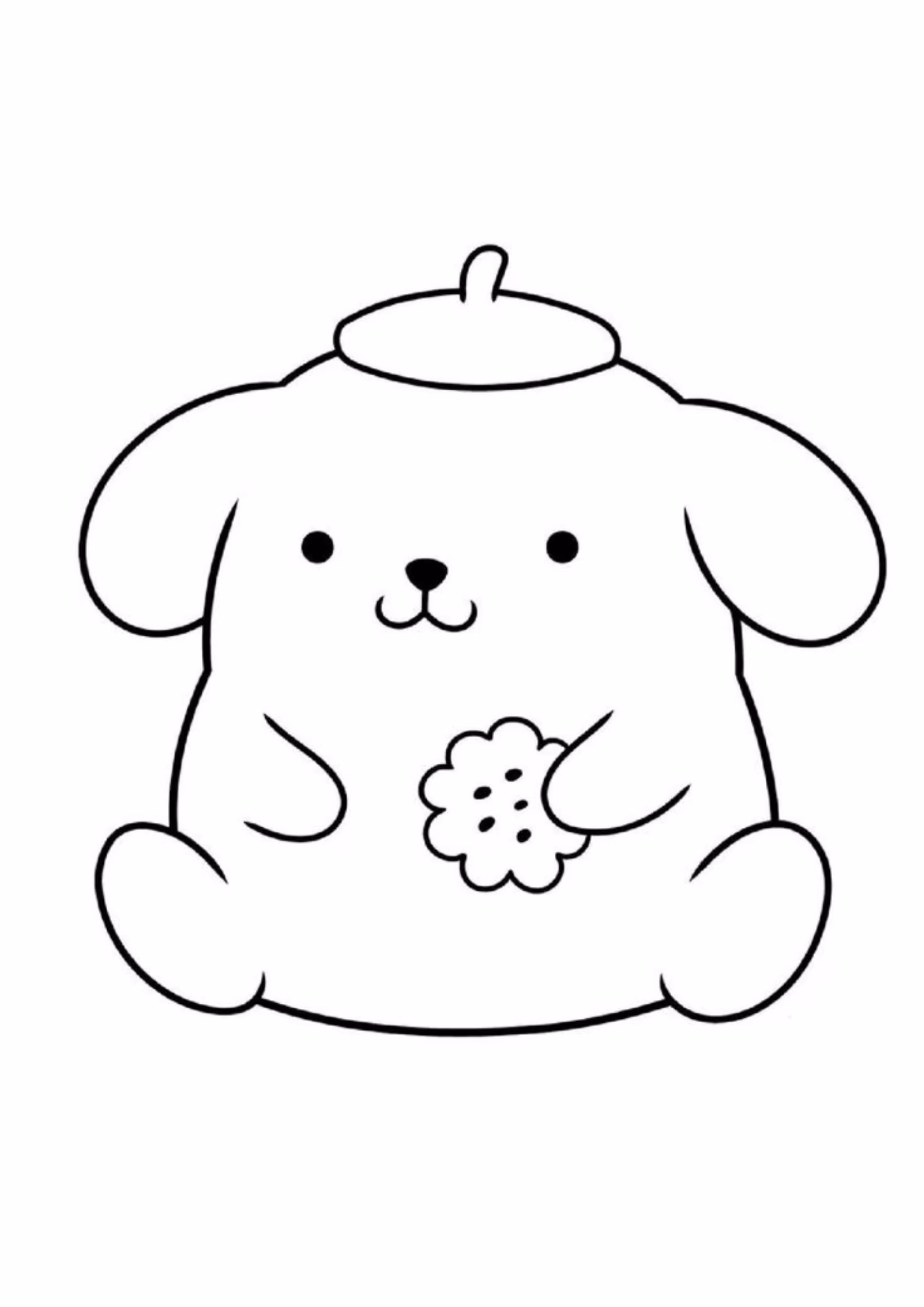 Pompompurin e para colorir — desenho para imprimir