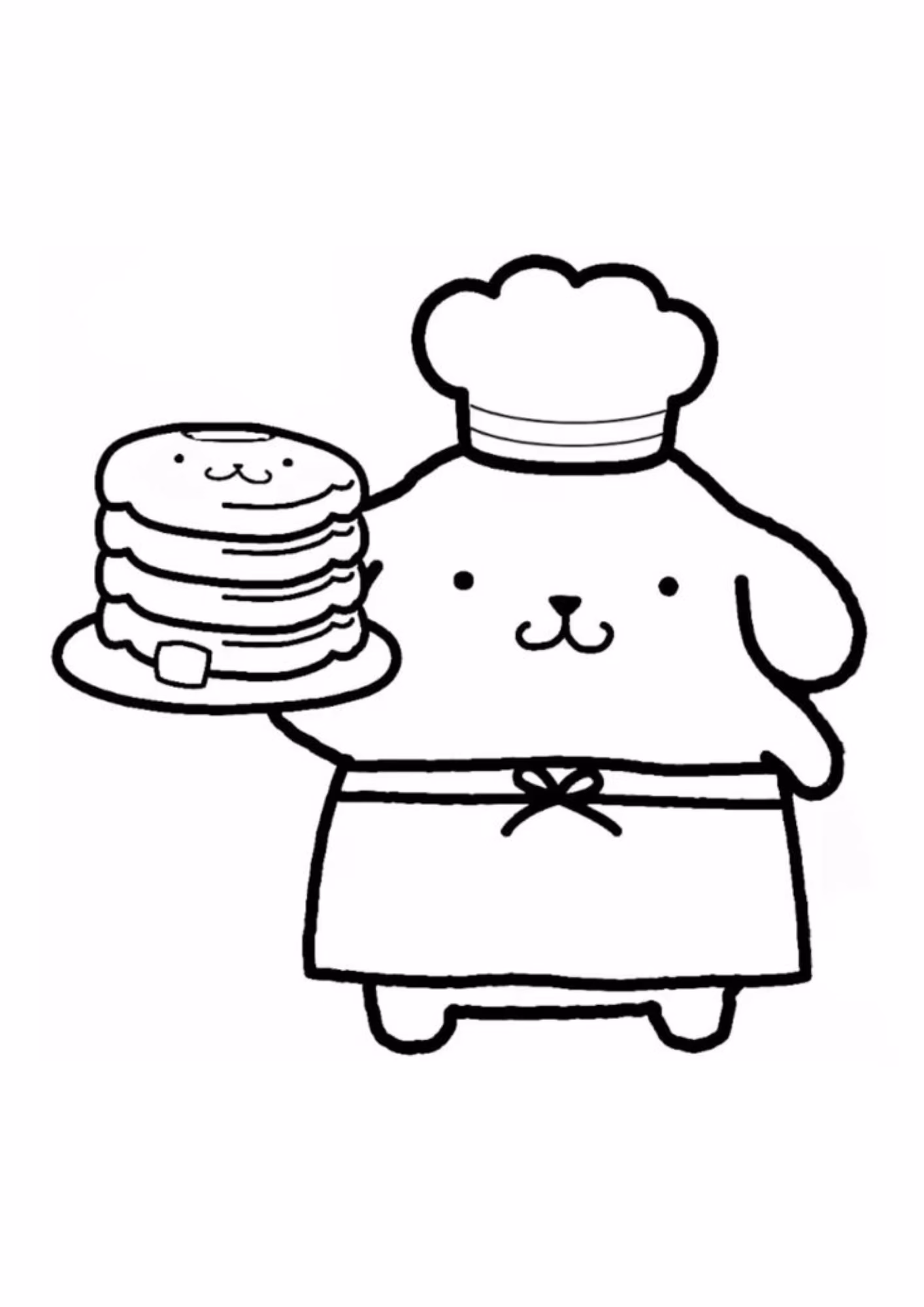 Pompompurin e para colorir — desenho para imprimir