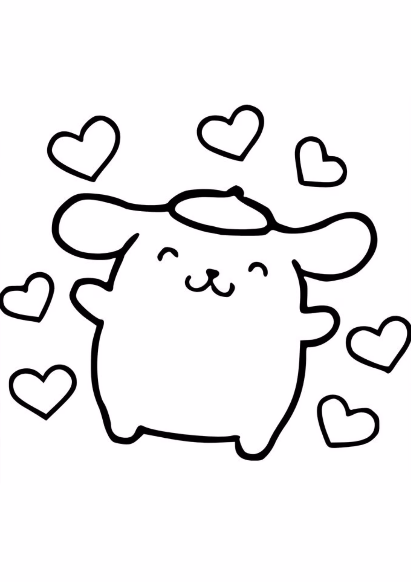 Pompompurin e para colorir — desenho para imprimir