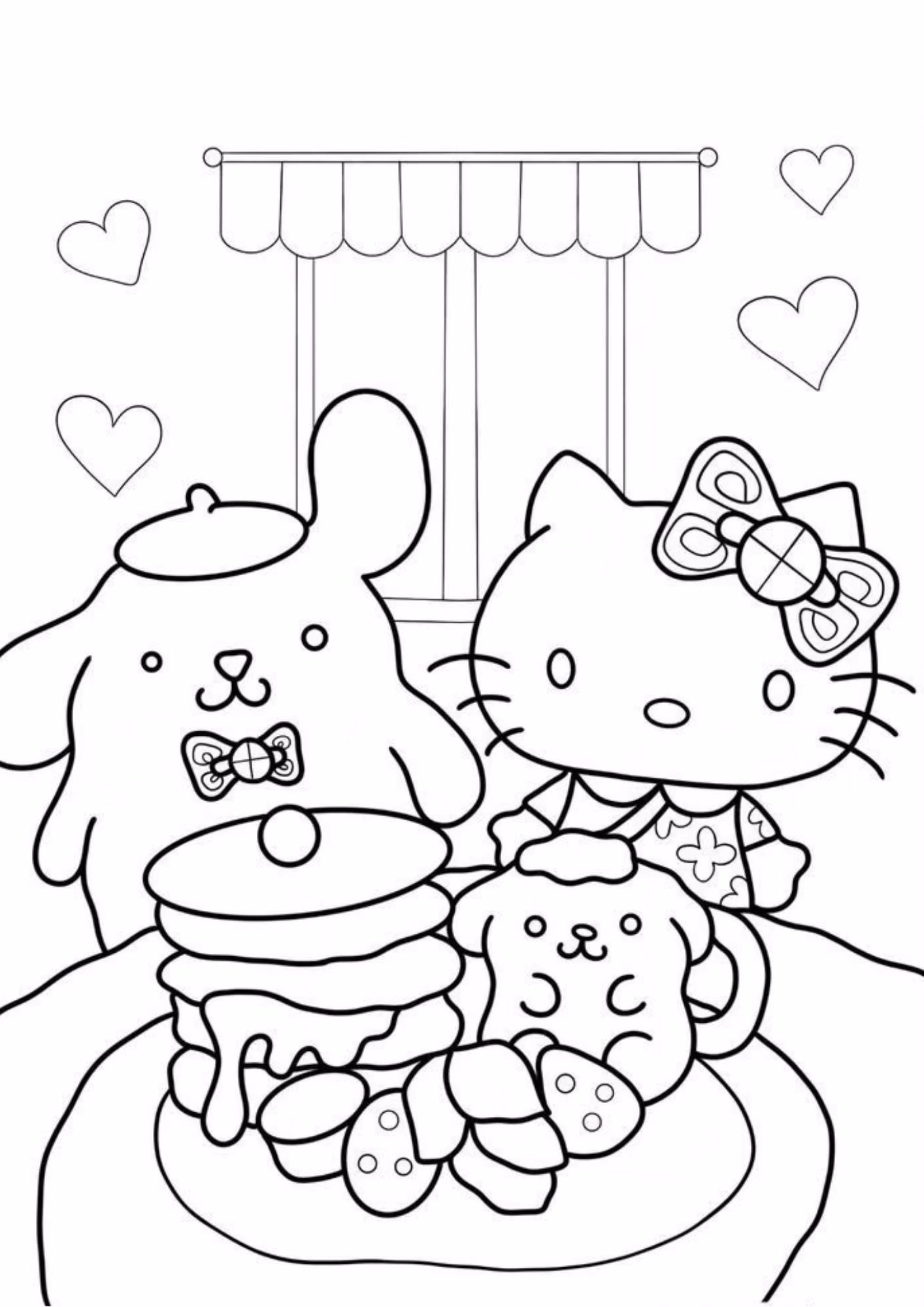 Pompompurin e para colorir — desenho para imprimir