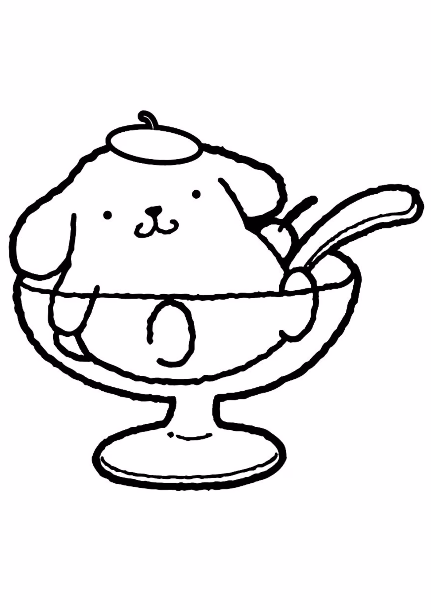 Pompompurin e para colorir — desenho para imprimir
