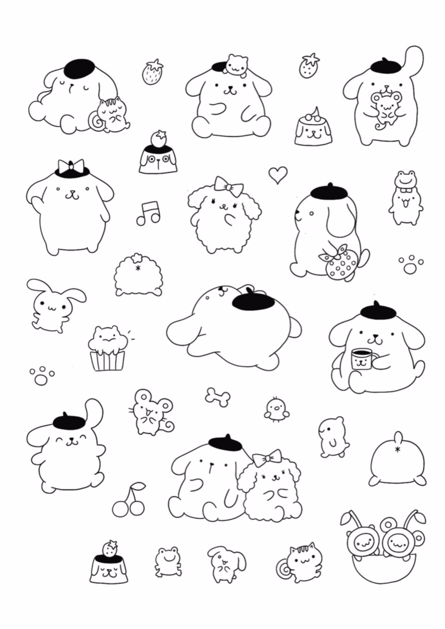Pompompurin e para colorir — desenho para imprimir