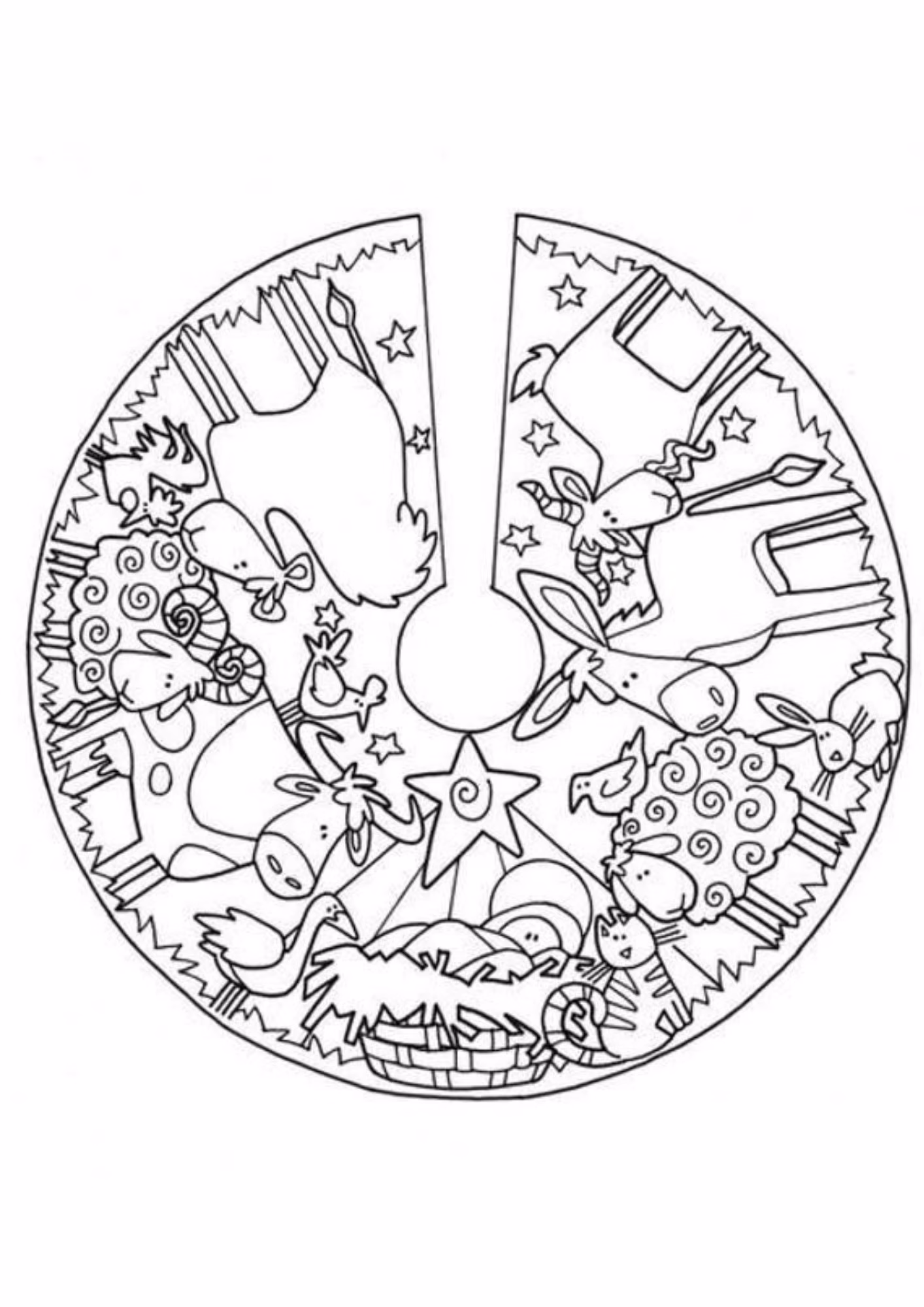 Presepio e para colorir — desenho para imprimir
