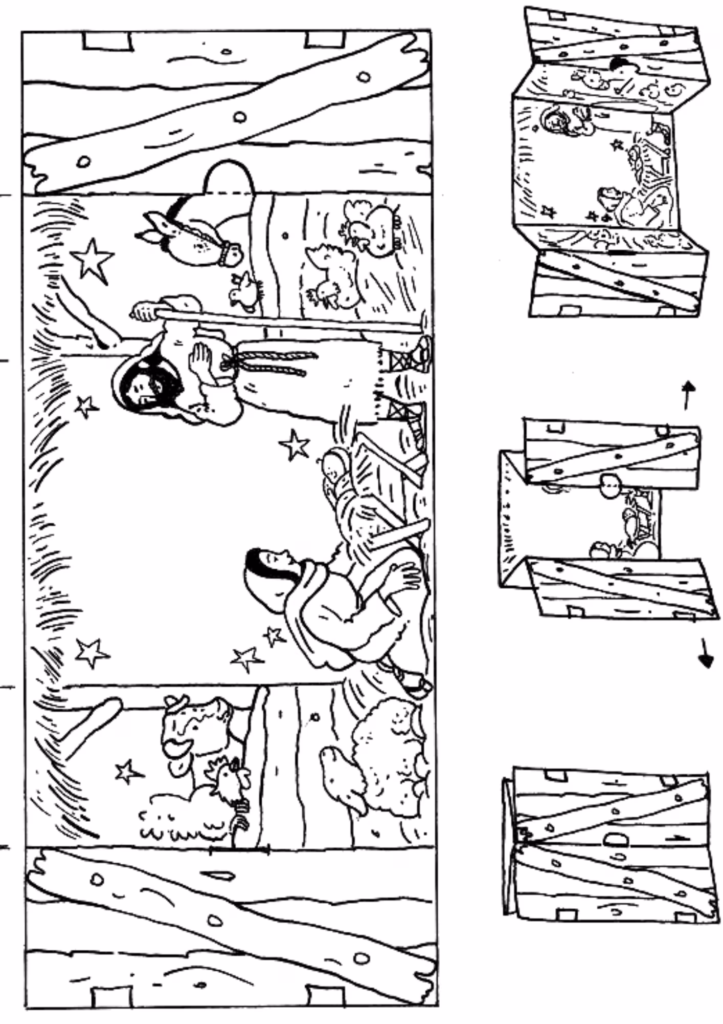 Presepio e para colorir — desenho para imprimir