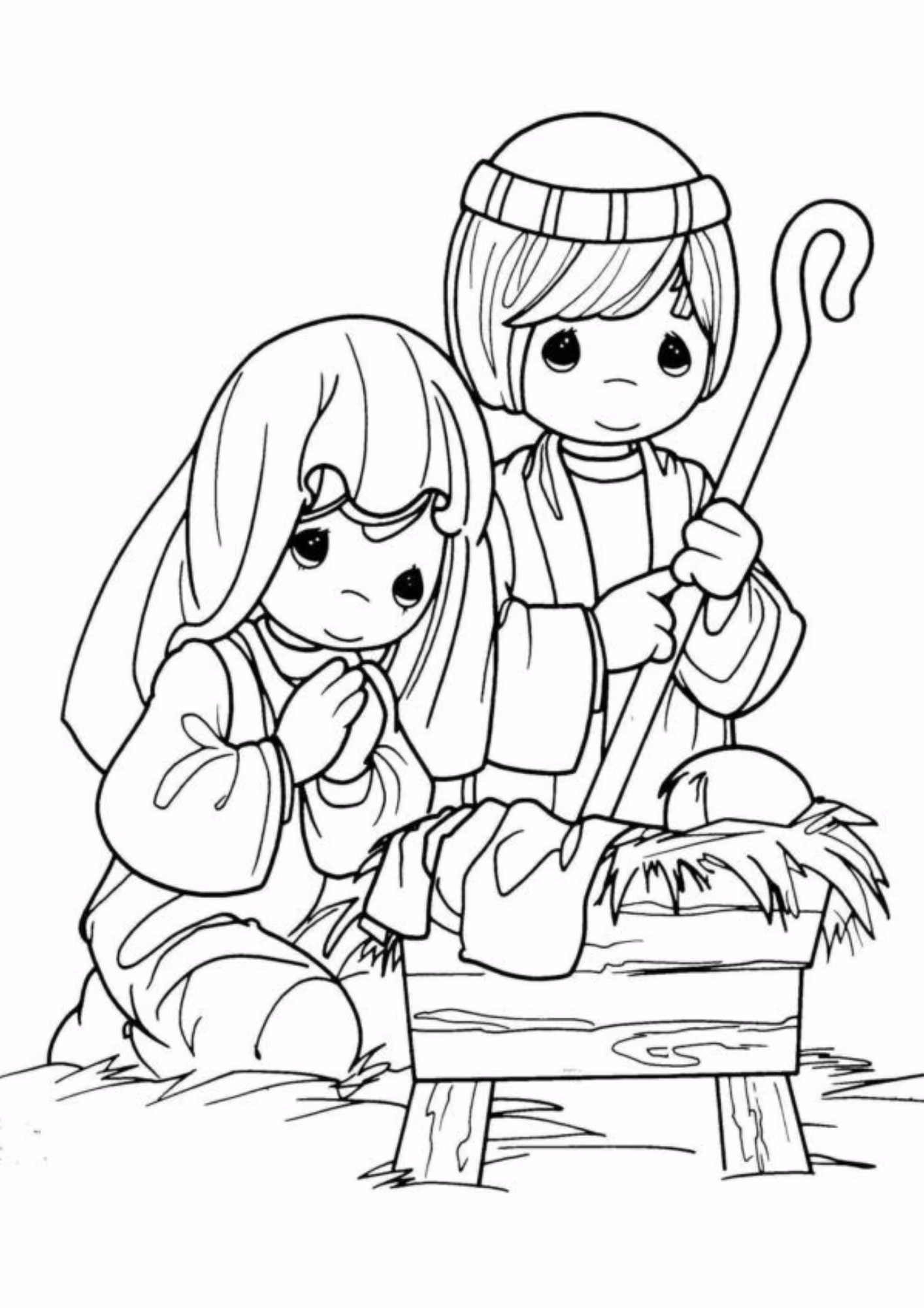 Presepio e para colorir — desenho para imprimir