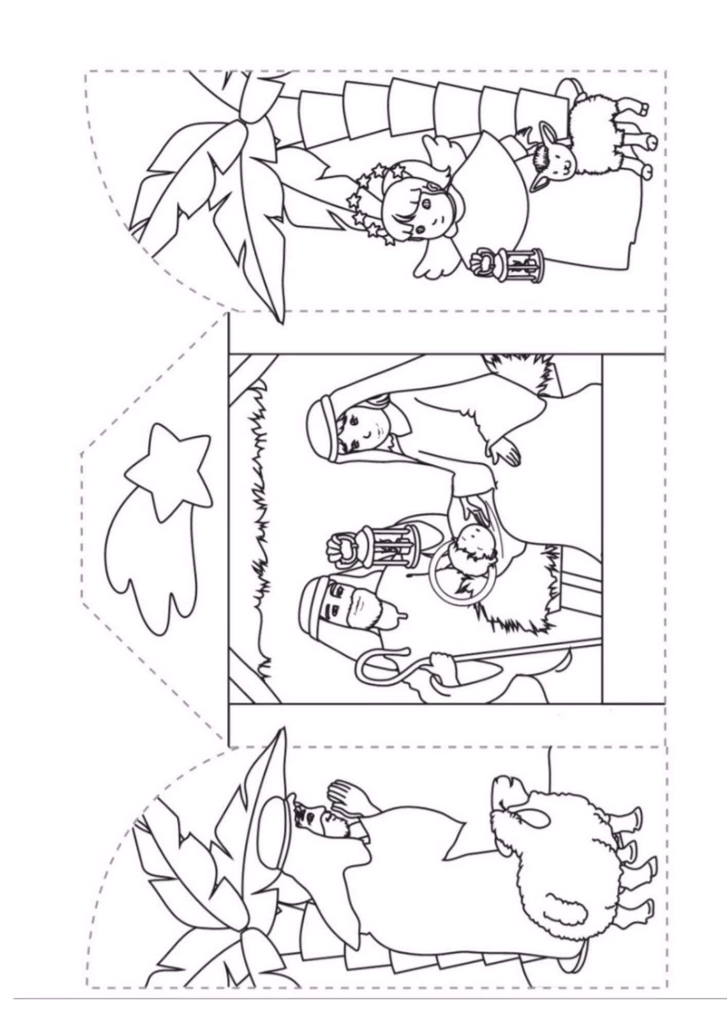 Presepio e para colorir — desenho para imprimir