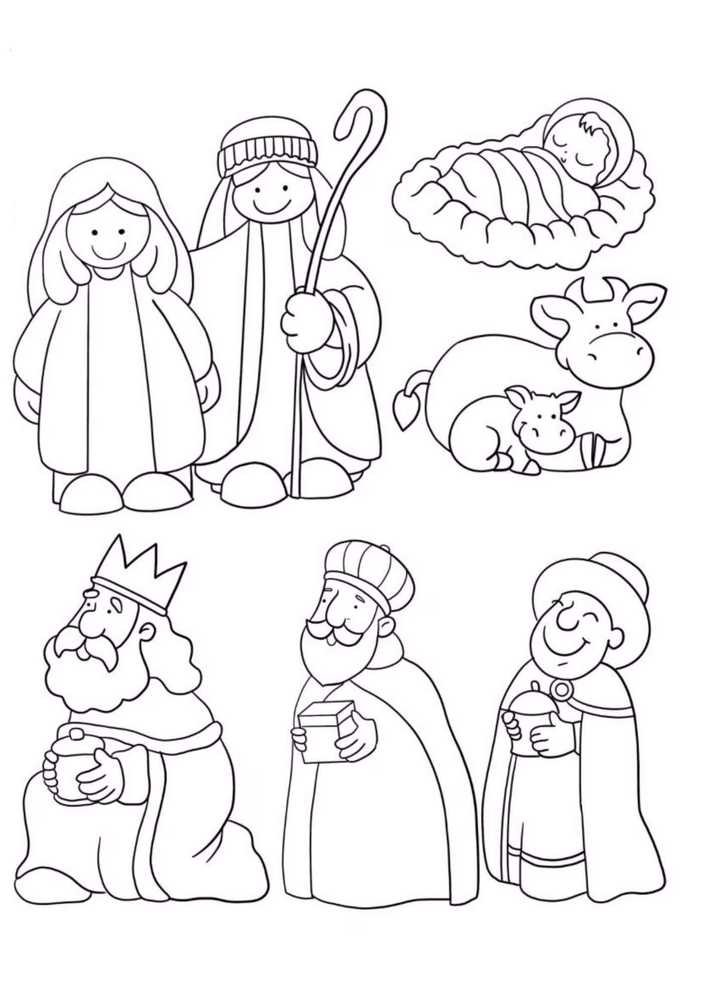 Presepio e para colorir — desenho para imprimir