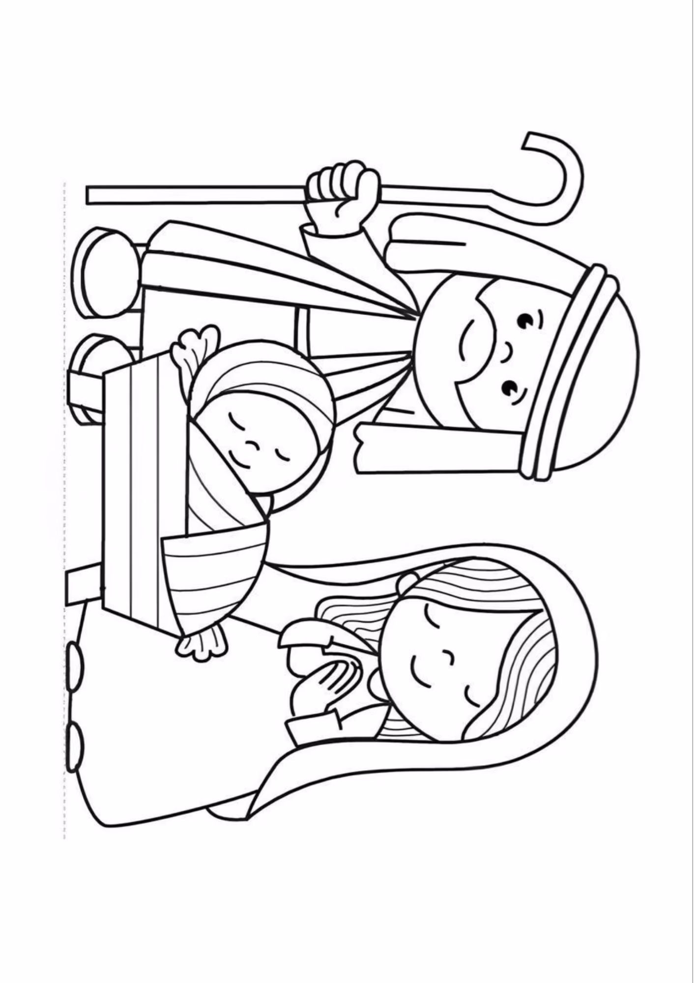 Presepio e para colorir — desenho para imprimir