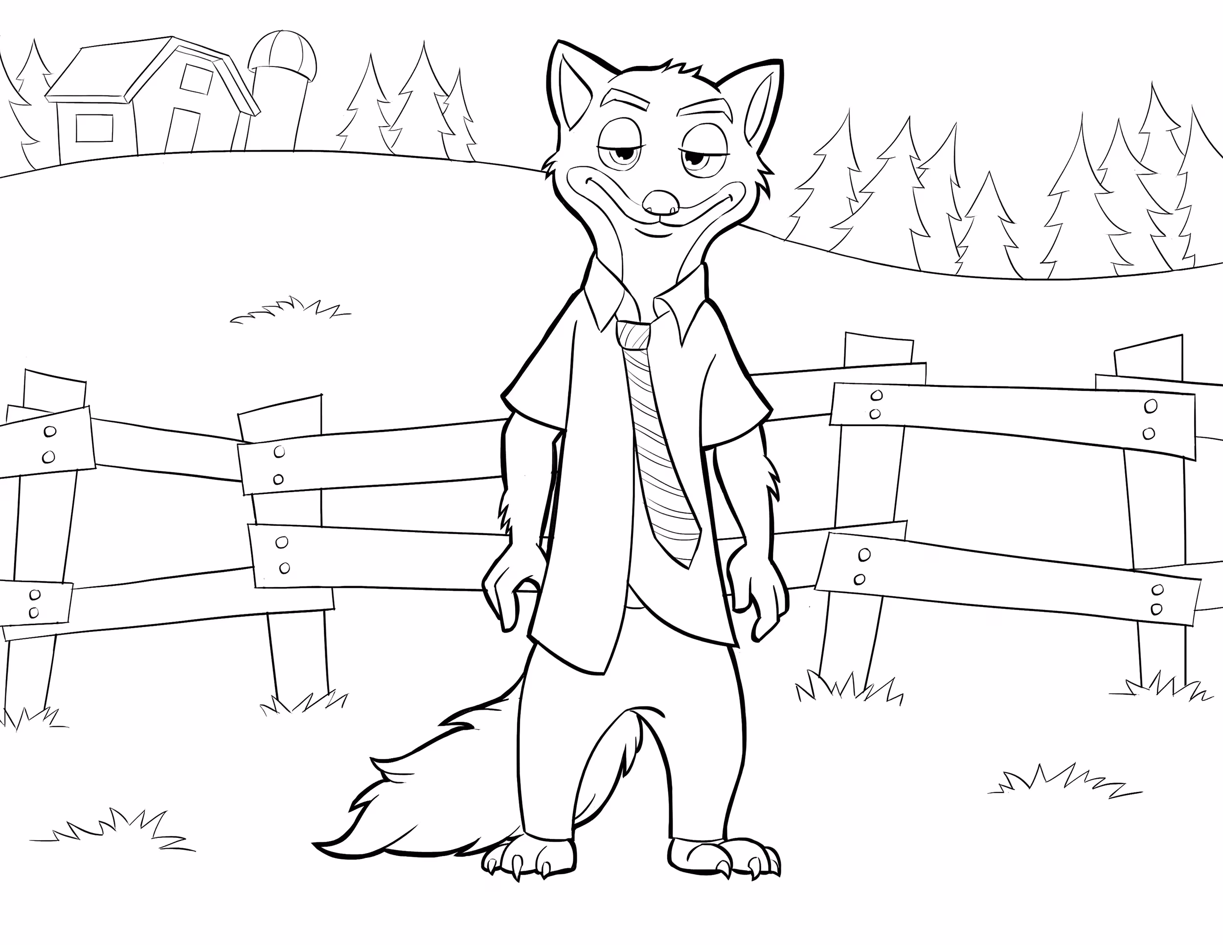 Zootopia para colorir — desenho para imprimir