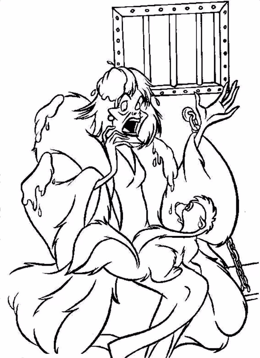 Dalmatas e para colorir — desenho para imprimir