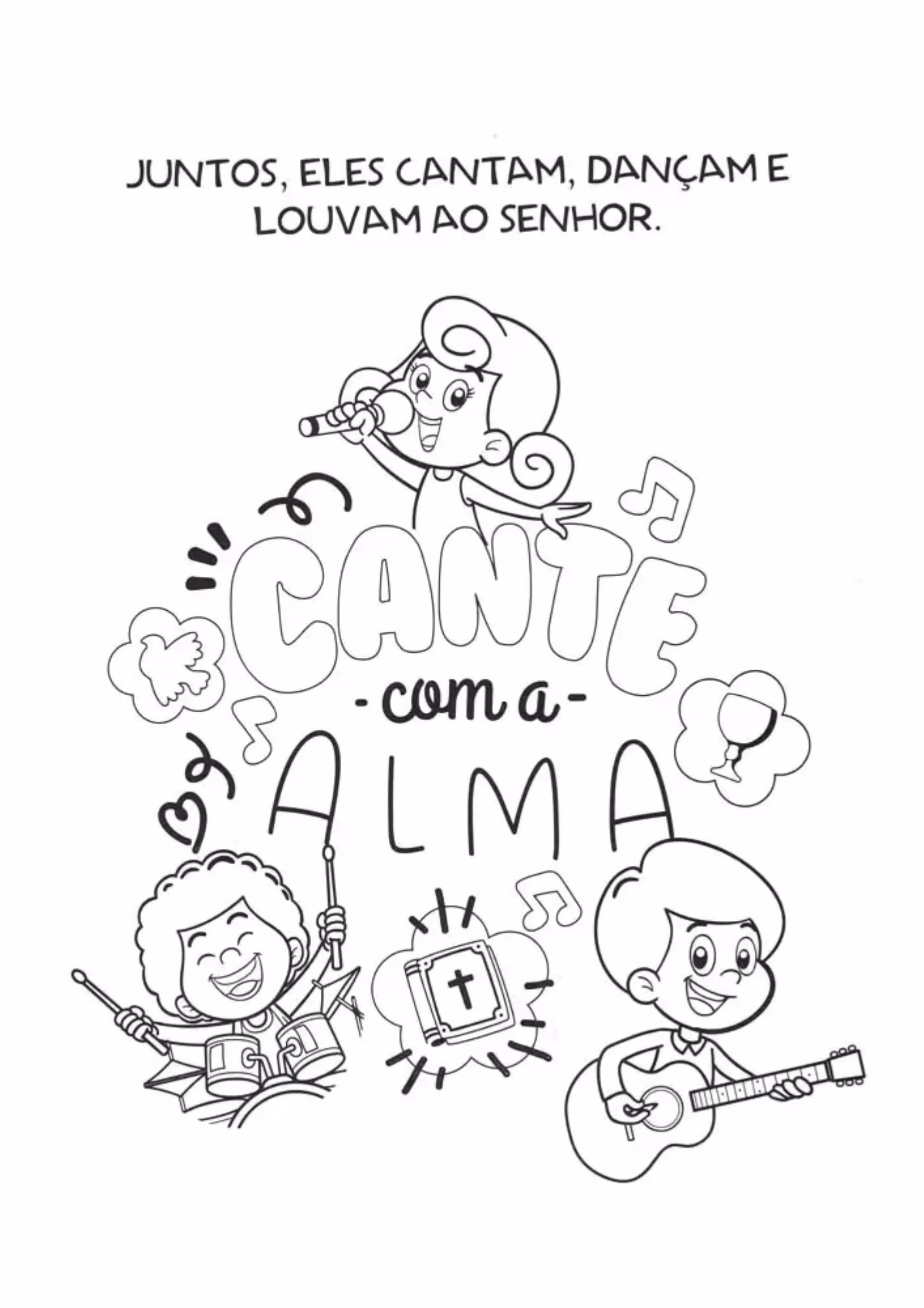 Palavrinhas e para colorir — desenho para imprimir