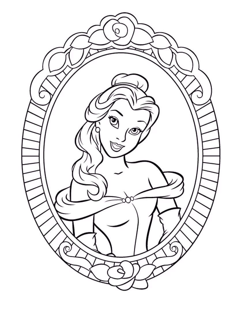 A bela e a fera e para colorir — desenho para imprimir
