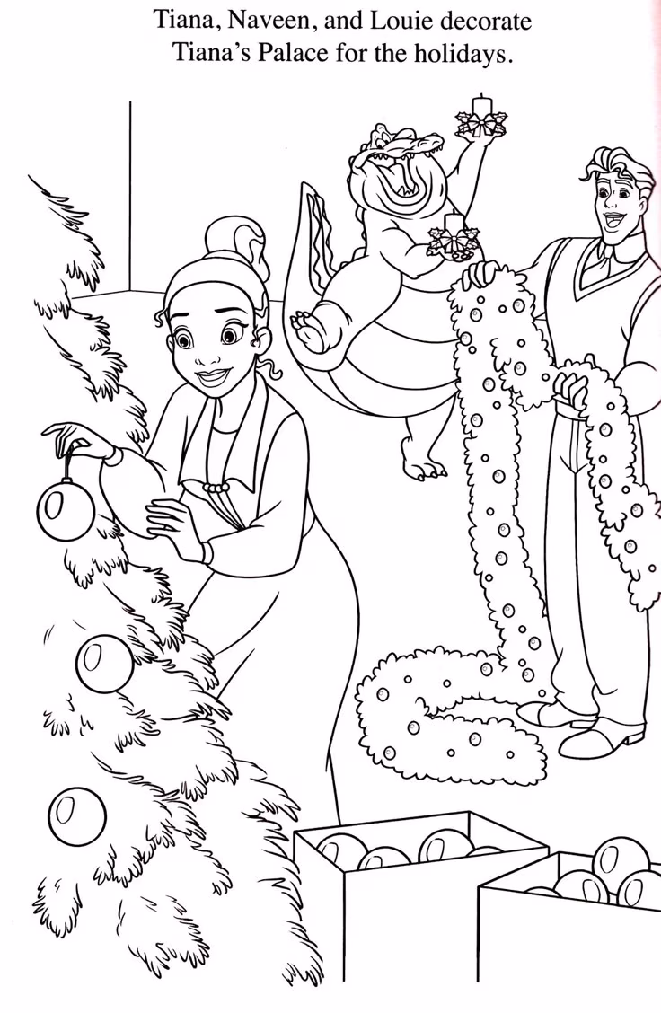 A princesa e o sapo para colorir — desenho para imprimir