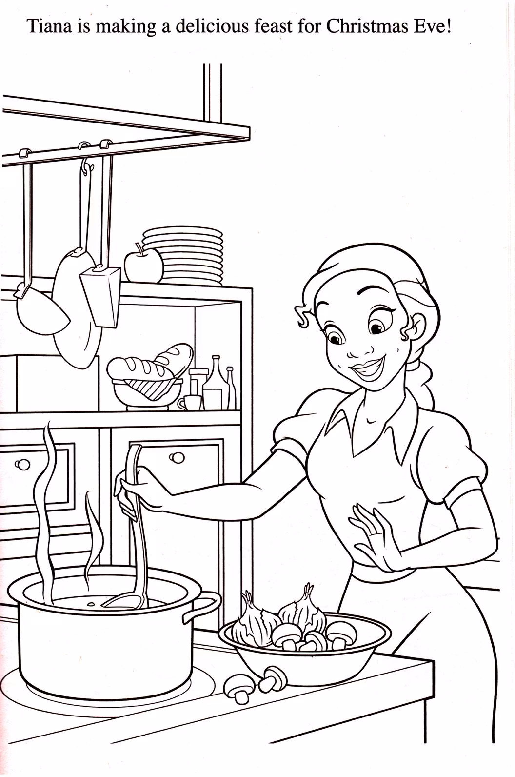 A princesa e o sapo para colorir — desenho para imprimir