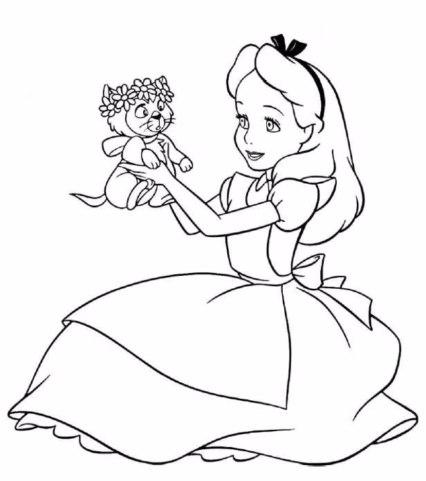 Alice para colorir — desenho para imprimir