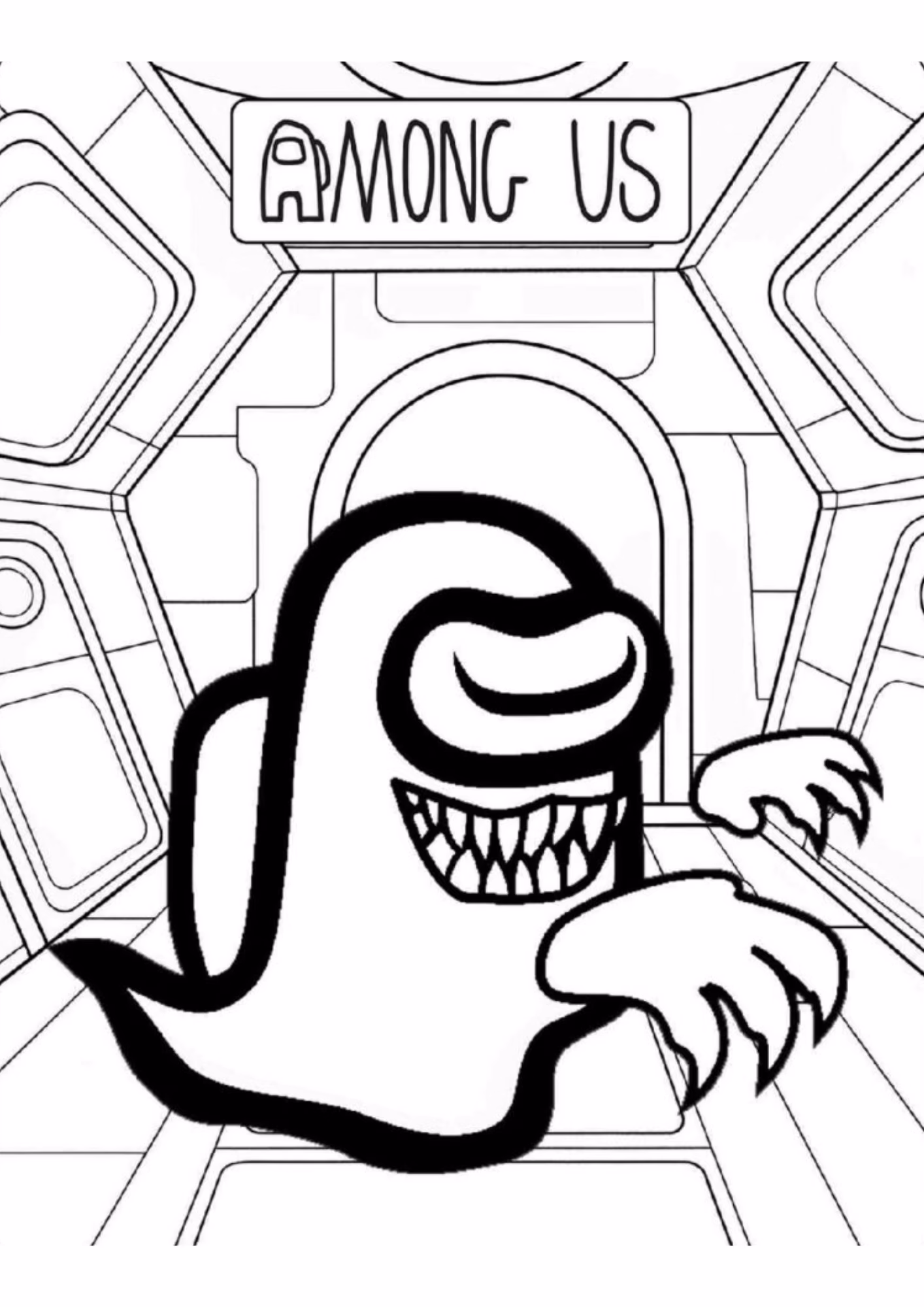 Among us e para colorir — desenho para imprimir