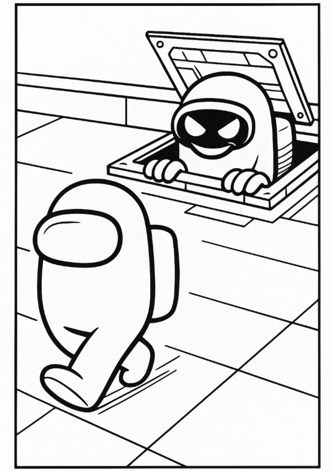 Among us e para colorir — desenho para imprimir